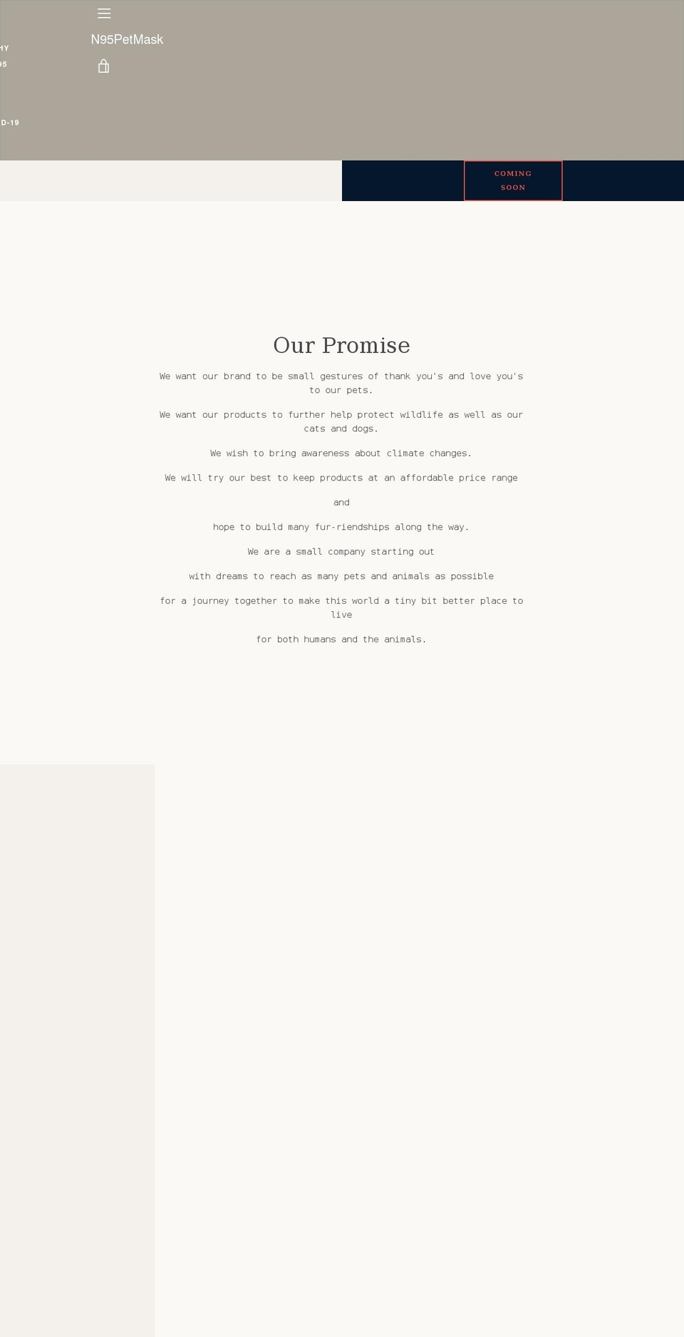 n95petmask.com shopify website screenshot