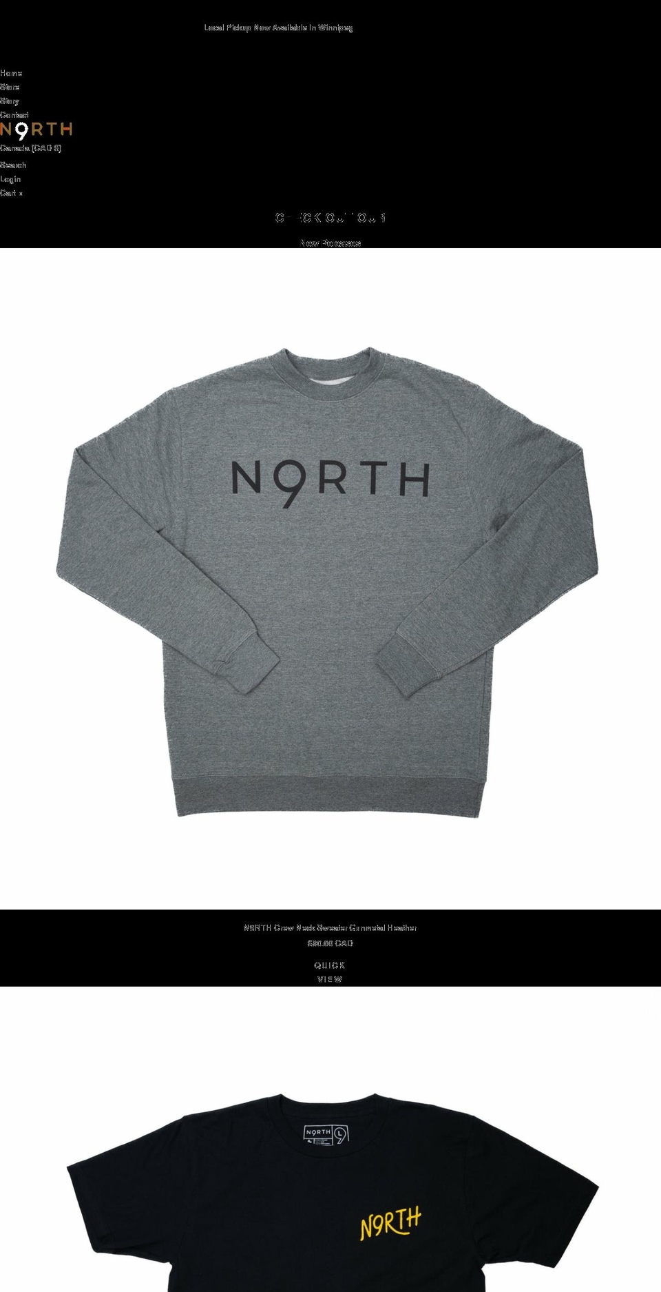 n9rth.com shopify website screenshot