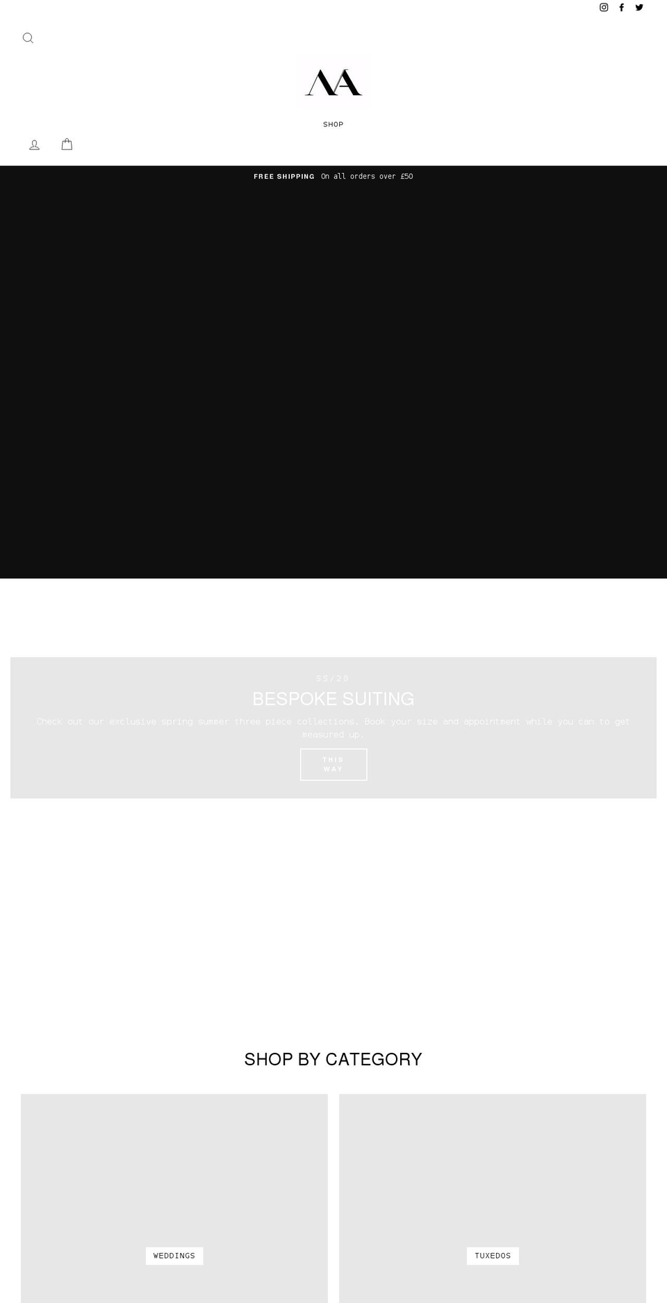 na-menswear.com shopify website screenshot