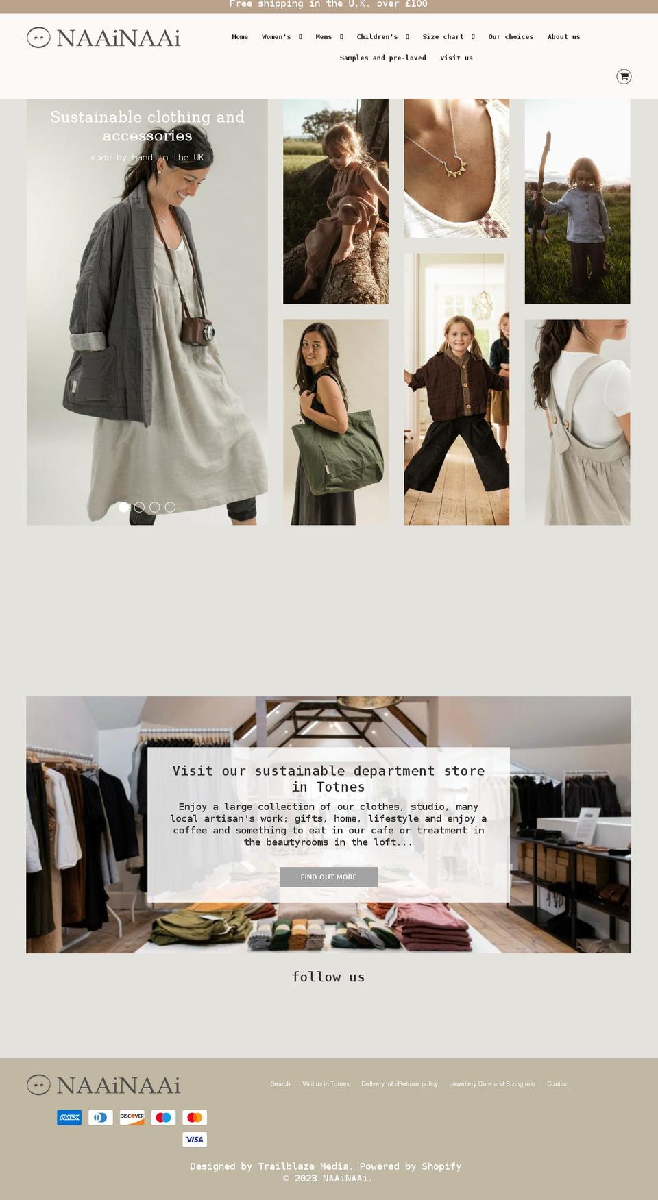 naainaai.co.uk shopify website screenshot