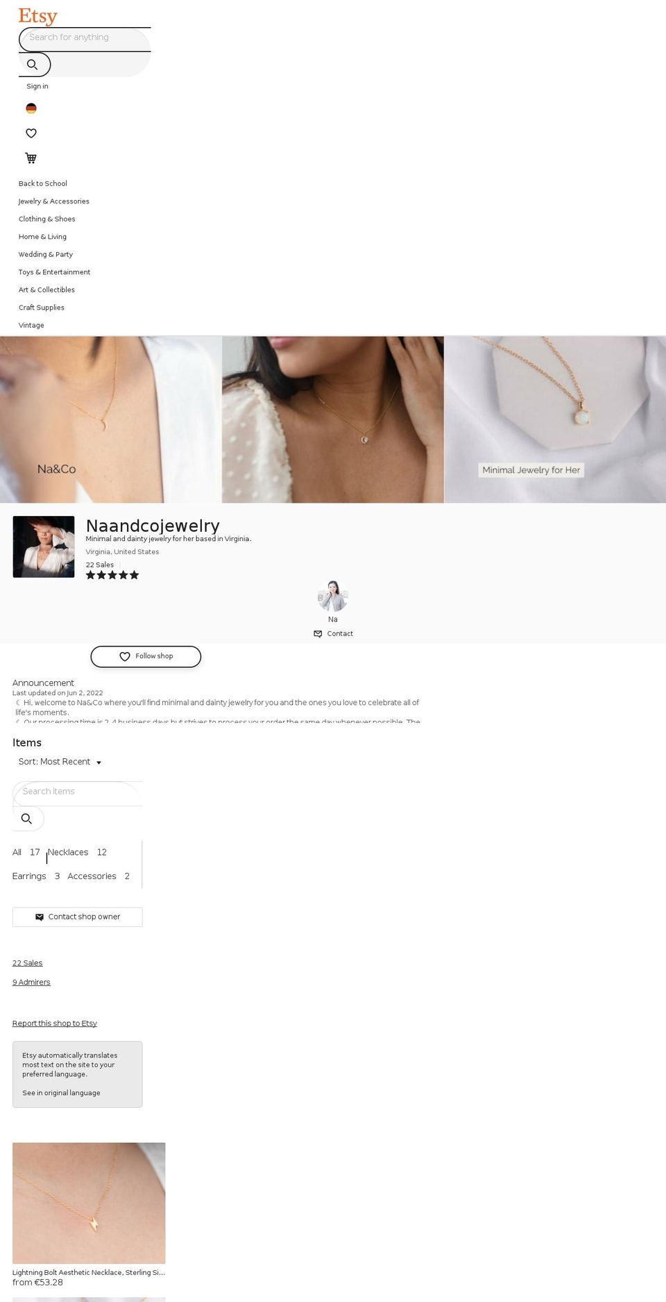 naand.co shopify website screenshot