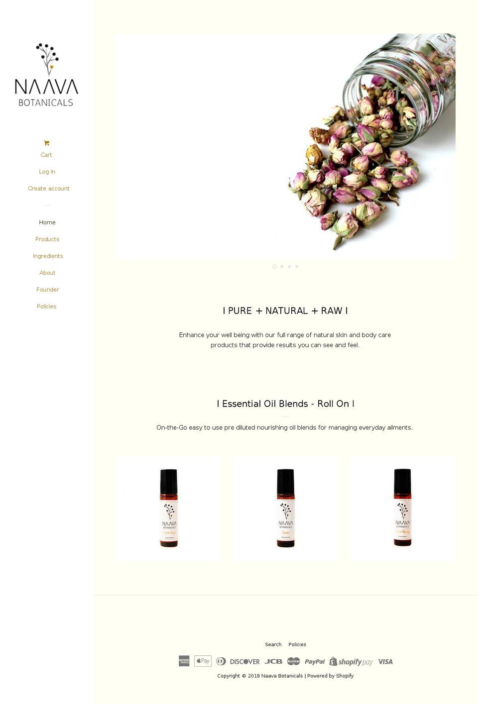 naavabotanicals.com — Shopify storefront screenshot
