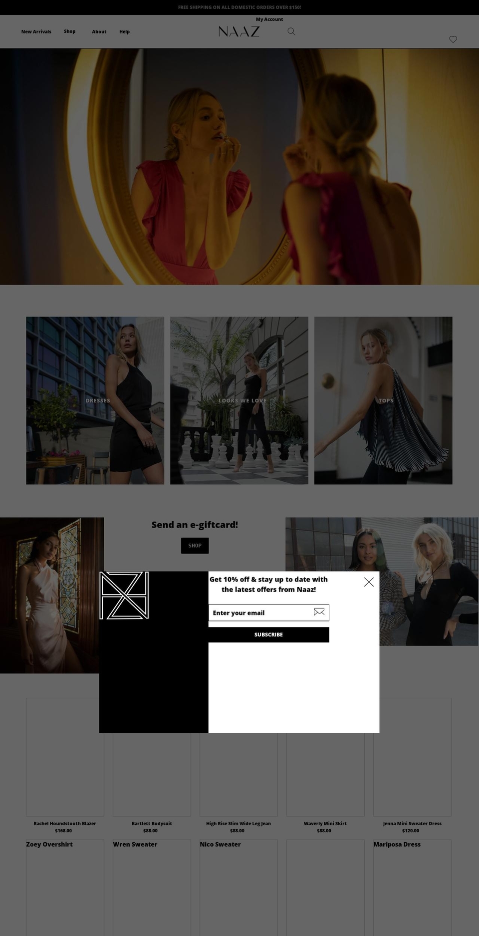 naazofficial.com shopify website screenshot