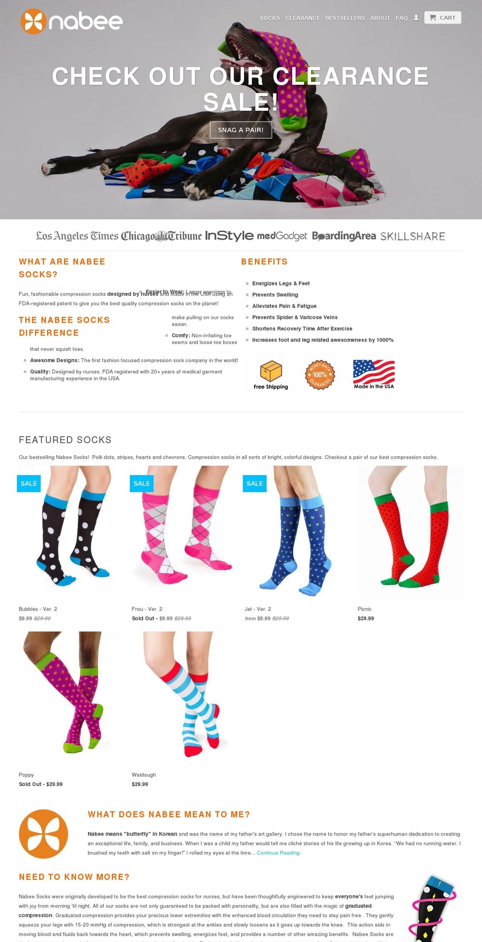 nabeesocks.com shopify website screenshot