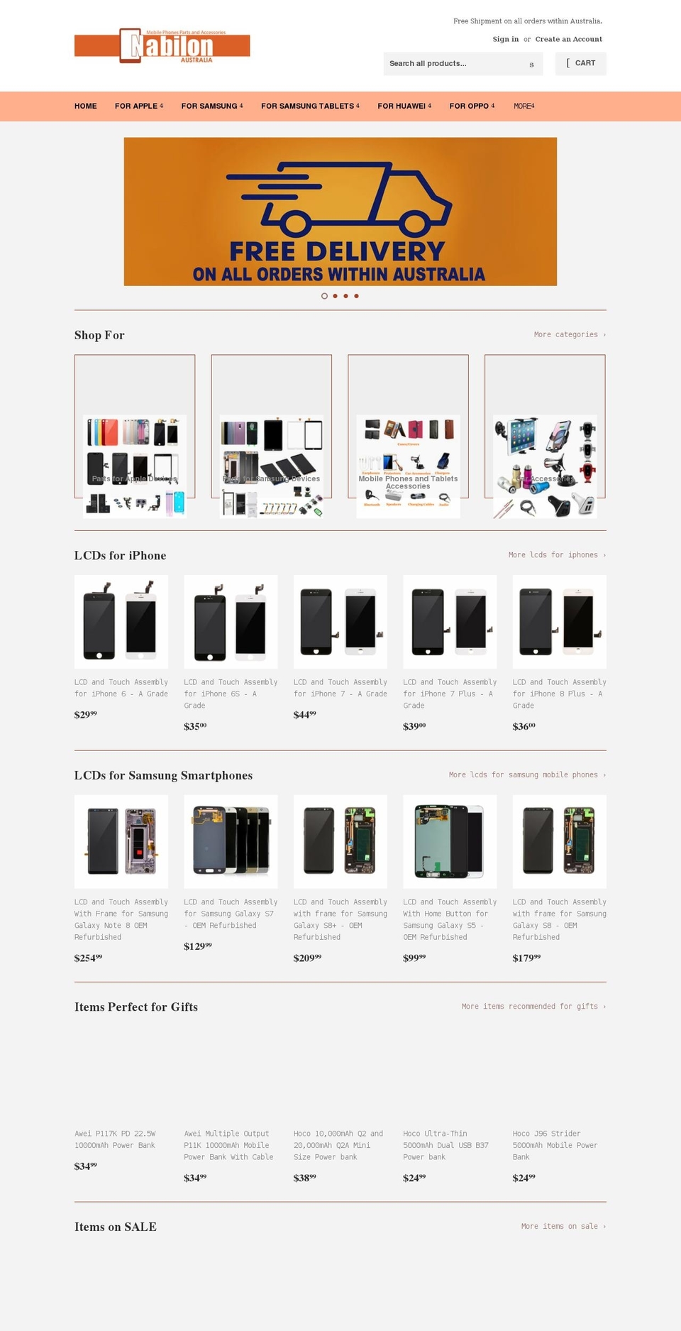 nabilon.com.au shopify website screenshot