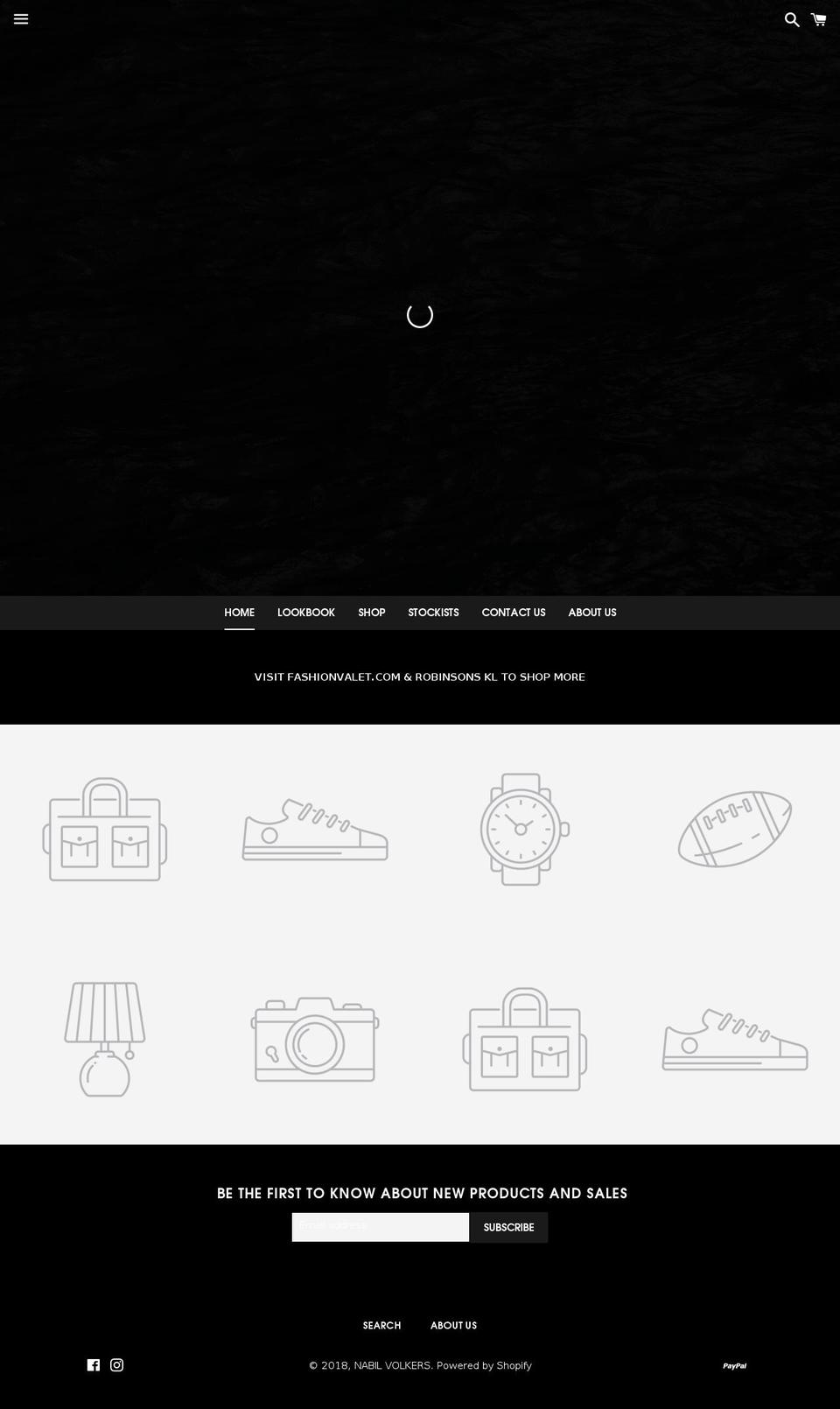nabilvolkers.com shopify website screenshot