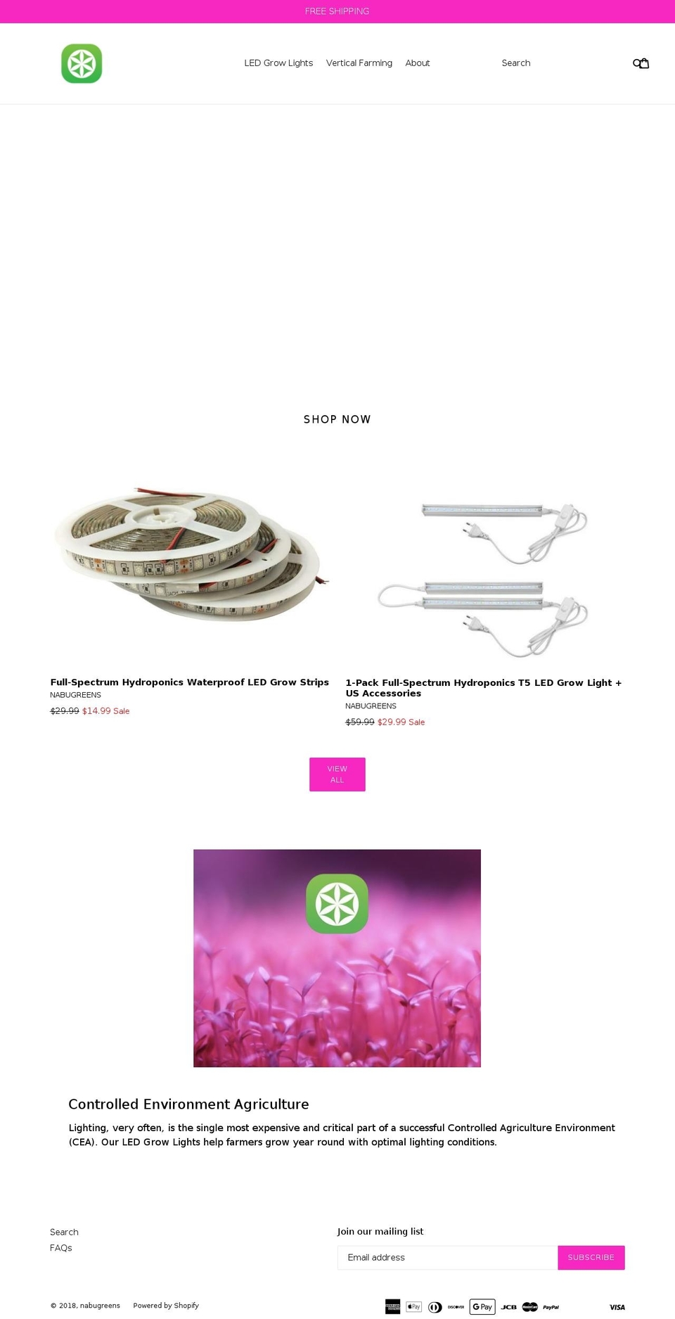 nabugreens.com — Shopify storefront screenshot