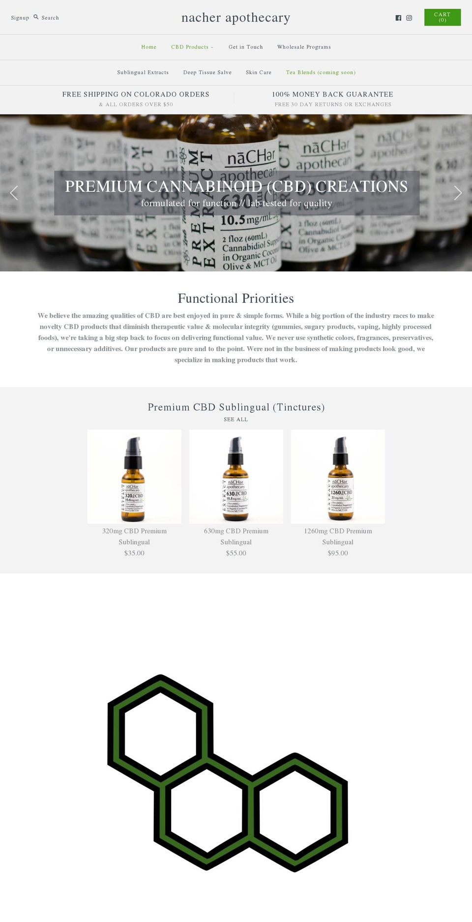 nachercbd.com shopify website screenshot