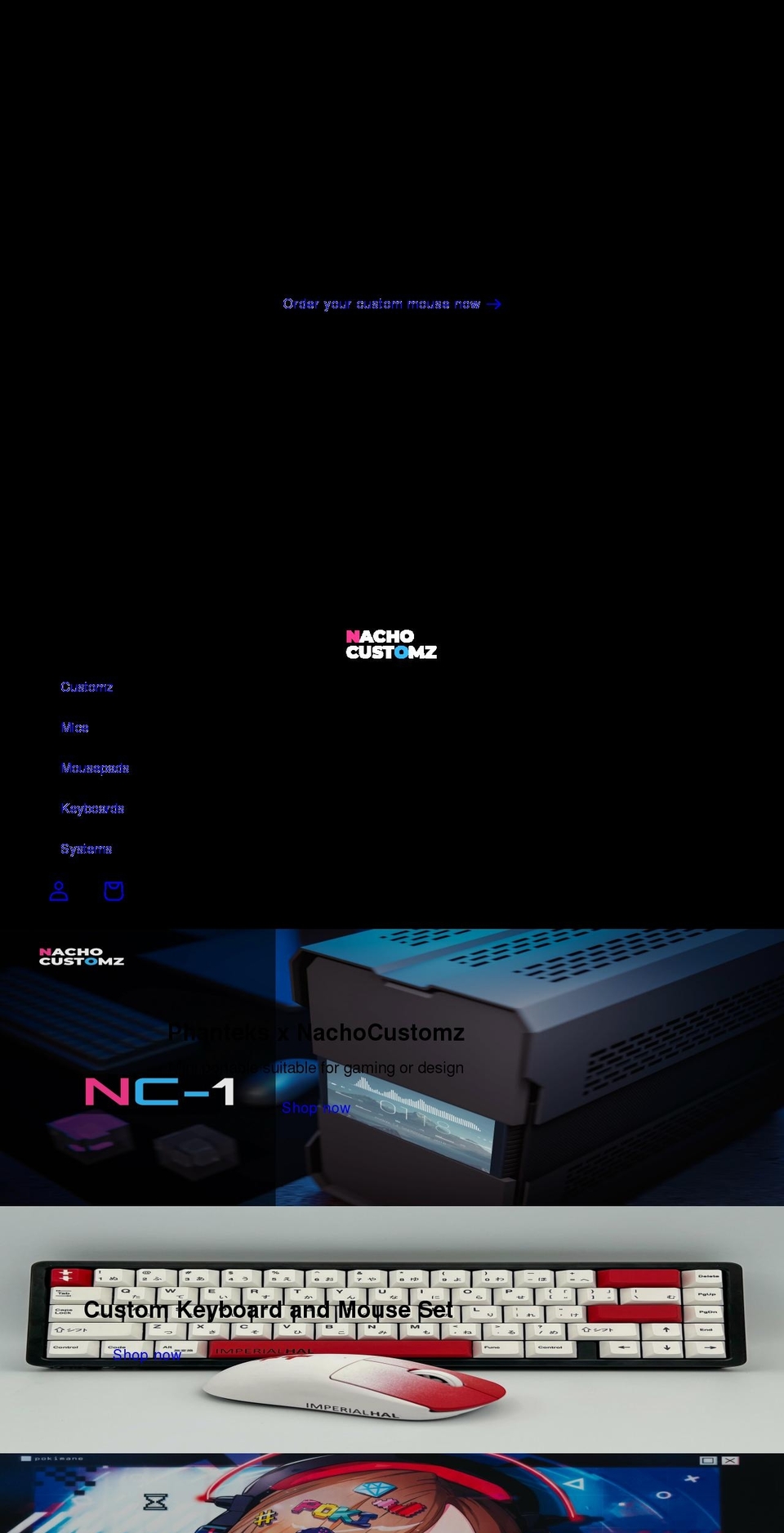 nachocustomz.com shopify website screenshot