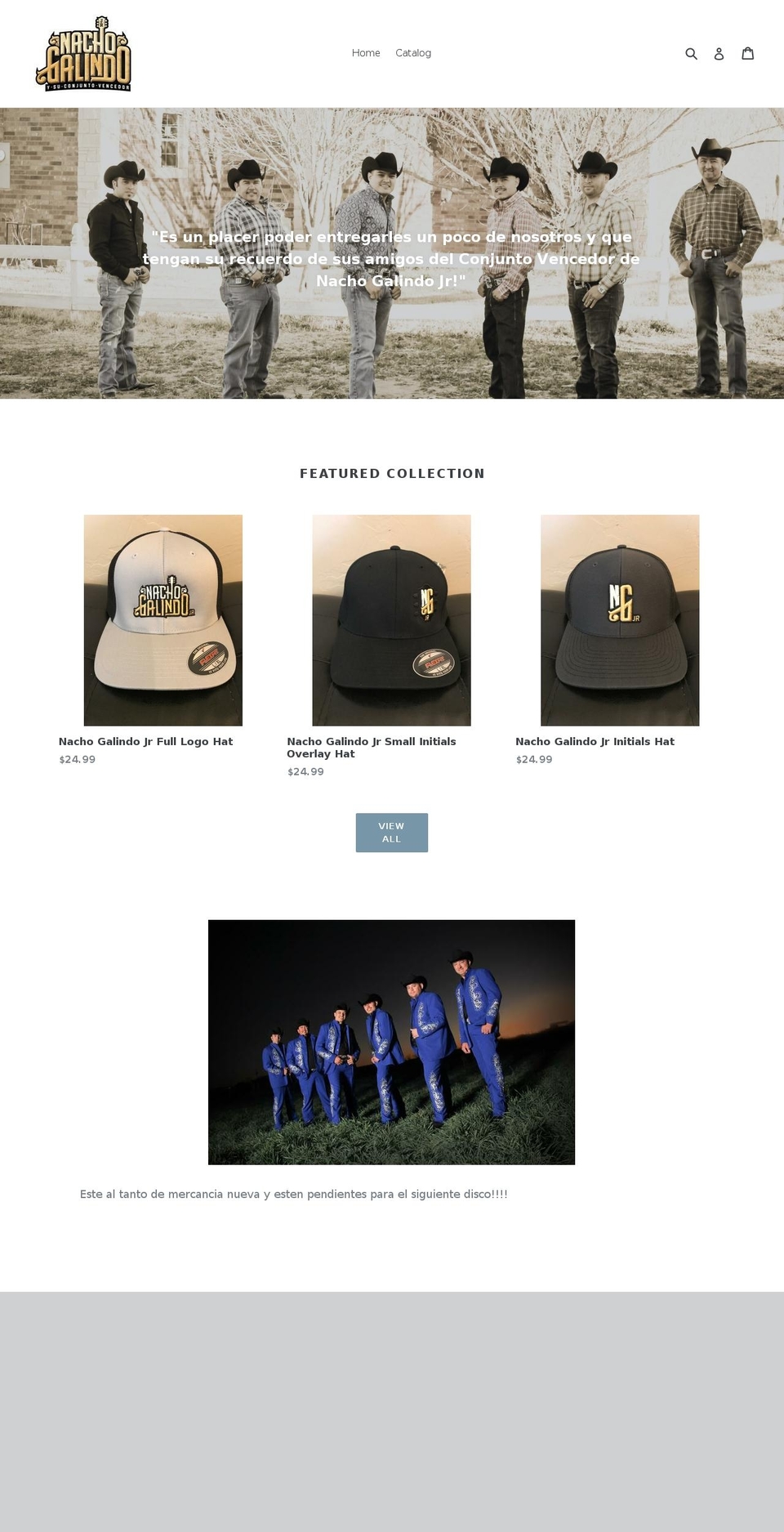 nachogalindojr.com — Shopify storefront screenshot