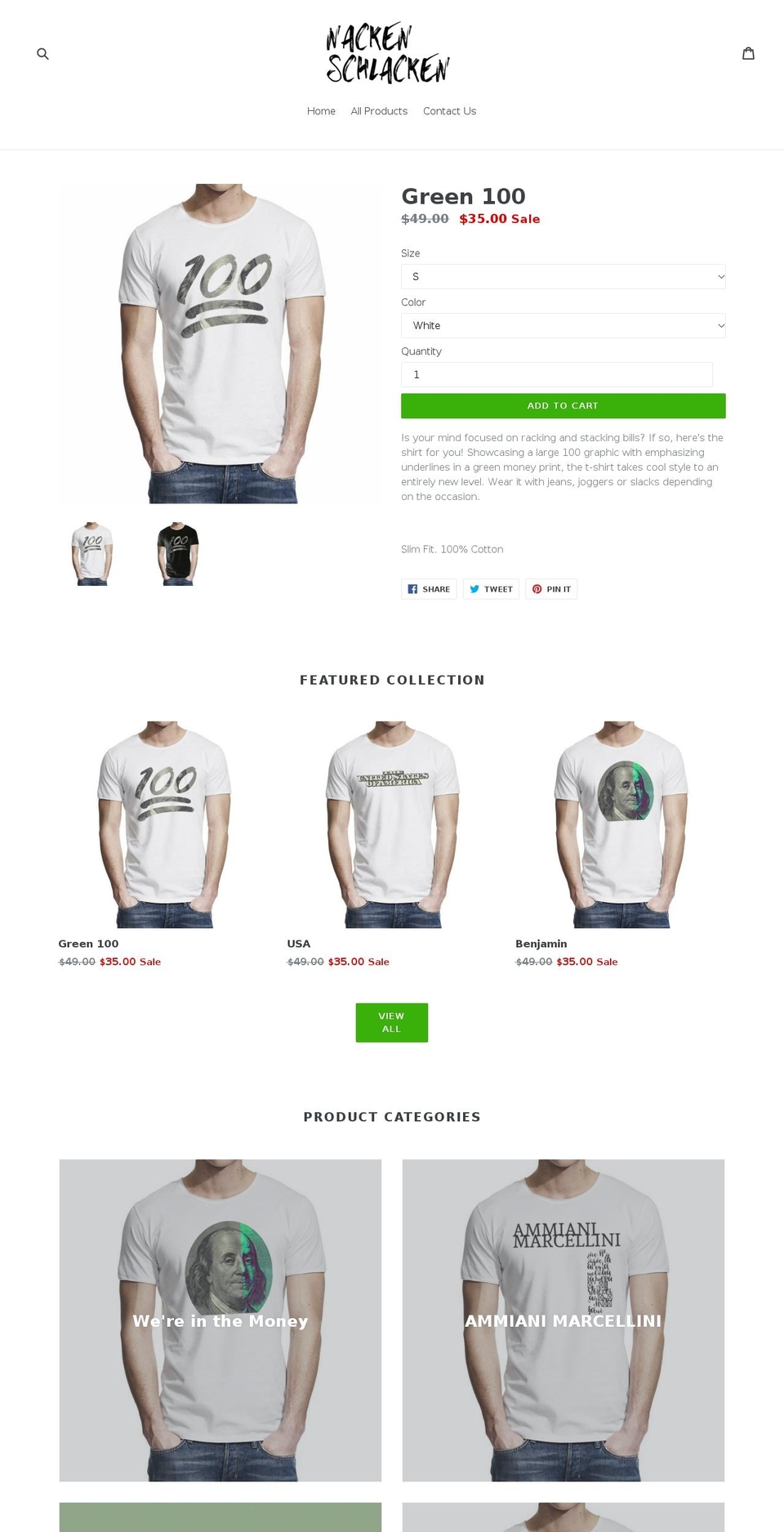 nackenschlacken.com shopify website screenshot