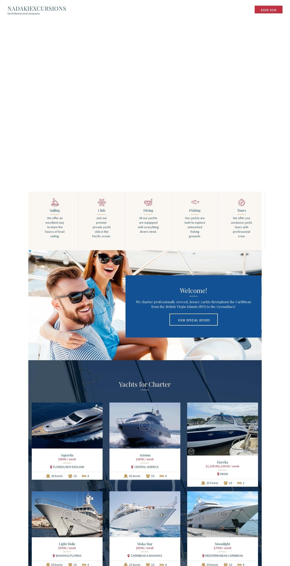 nadakiexcursions.com — Shopify storefront screenshot