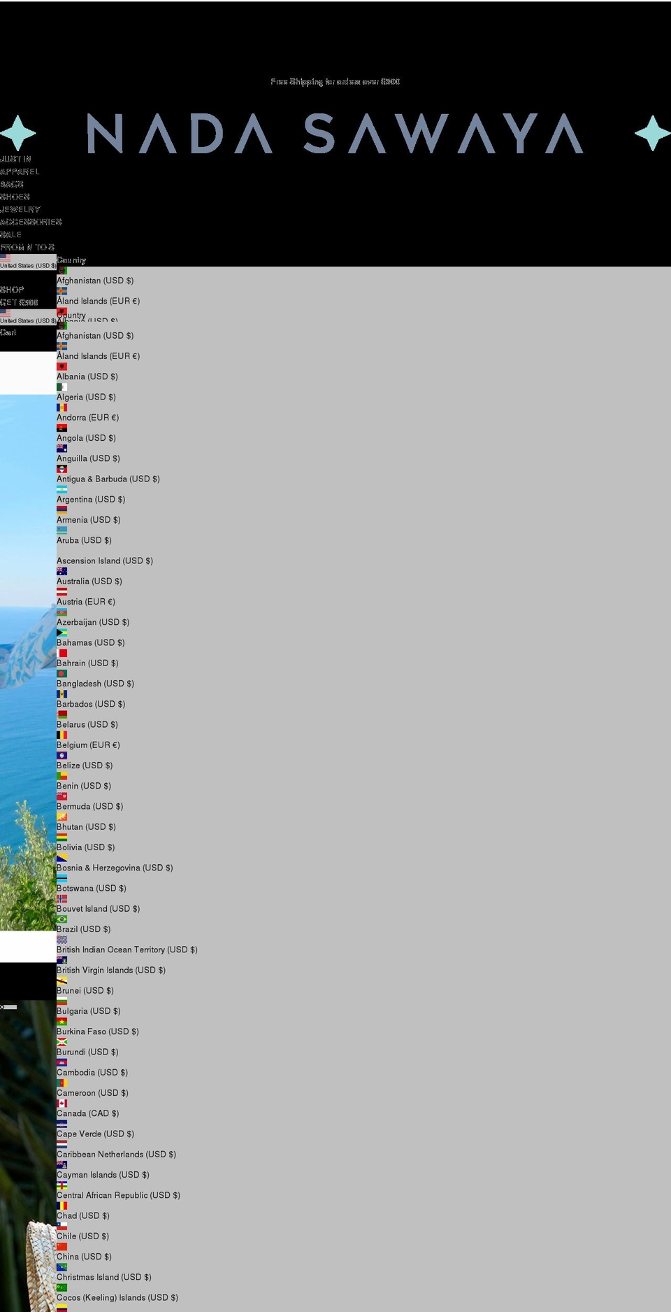 nadasawaya.com shopify website screenshot