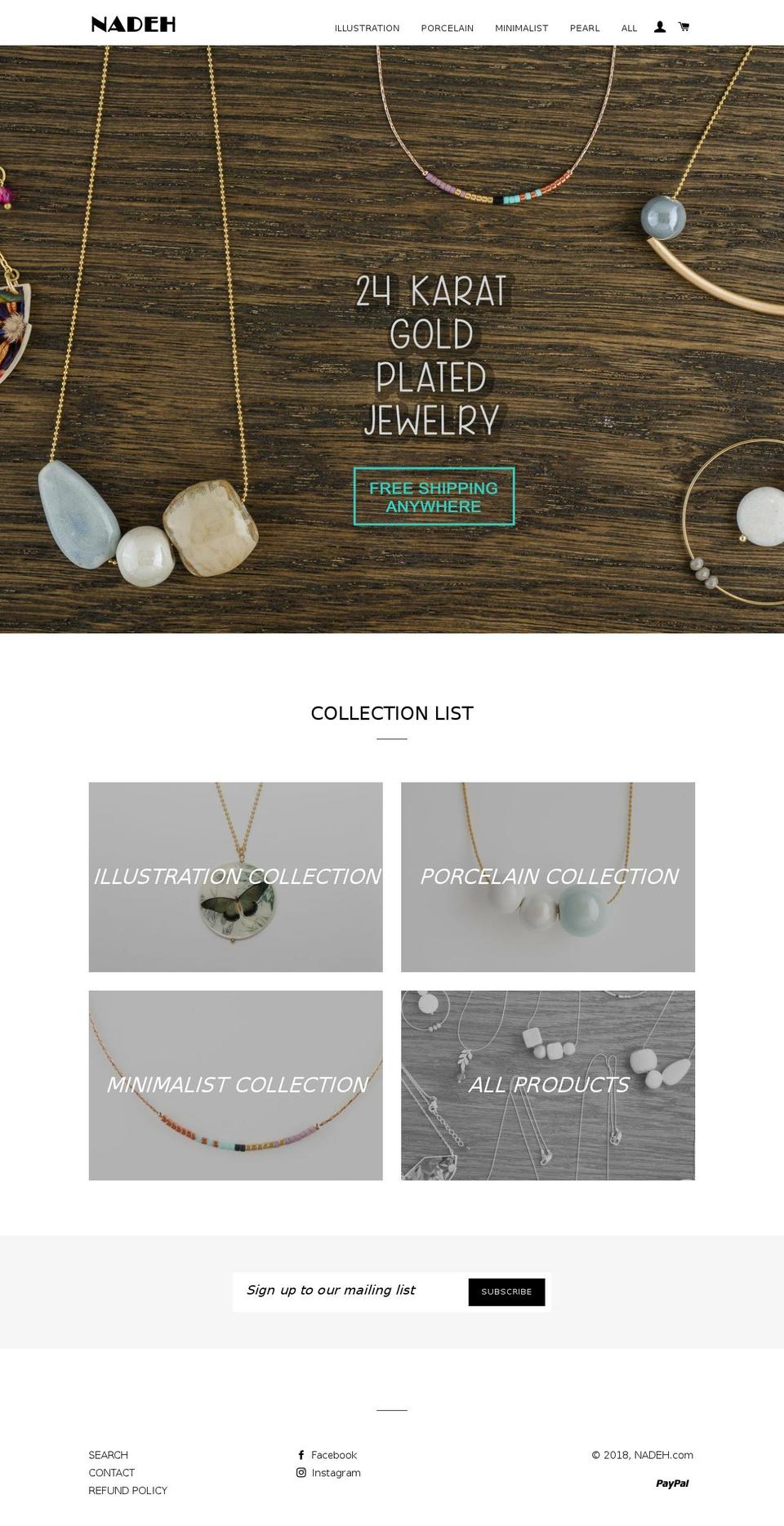 nadeh.net shopify website screenshot
