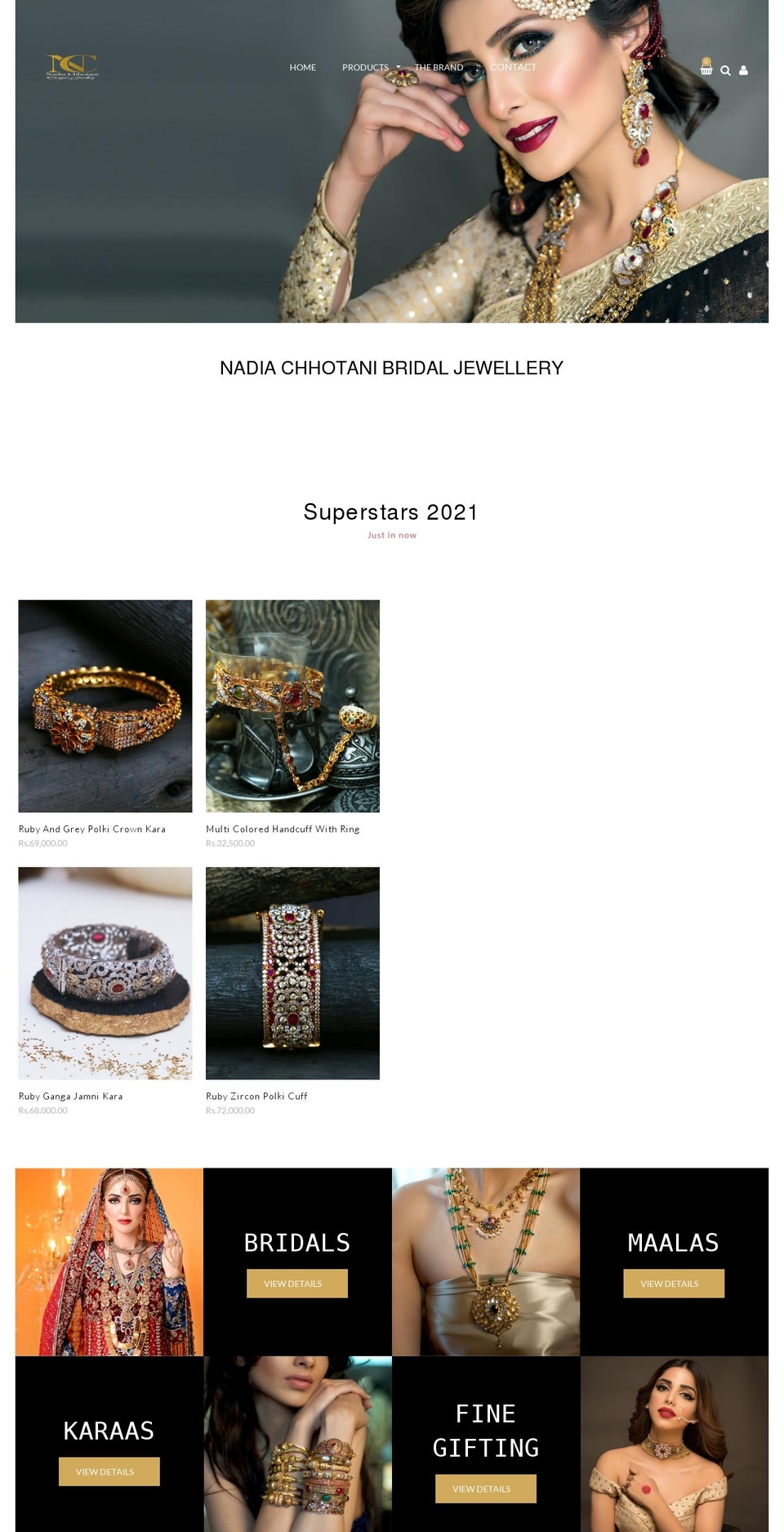 nadiachhotani.com shopify website screenshot