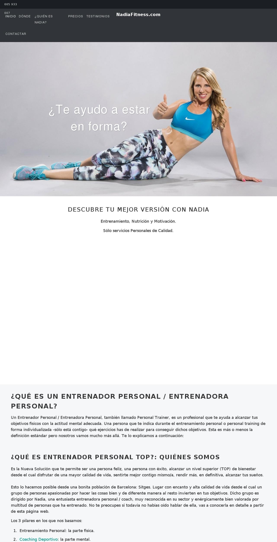 nadiafitness.com — Shopify storefront screenshot