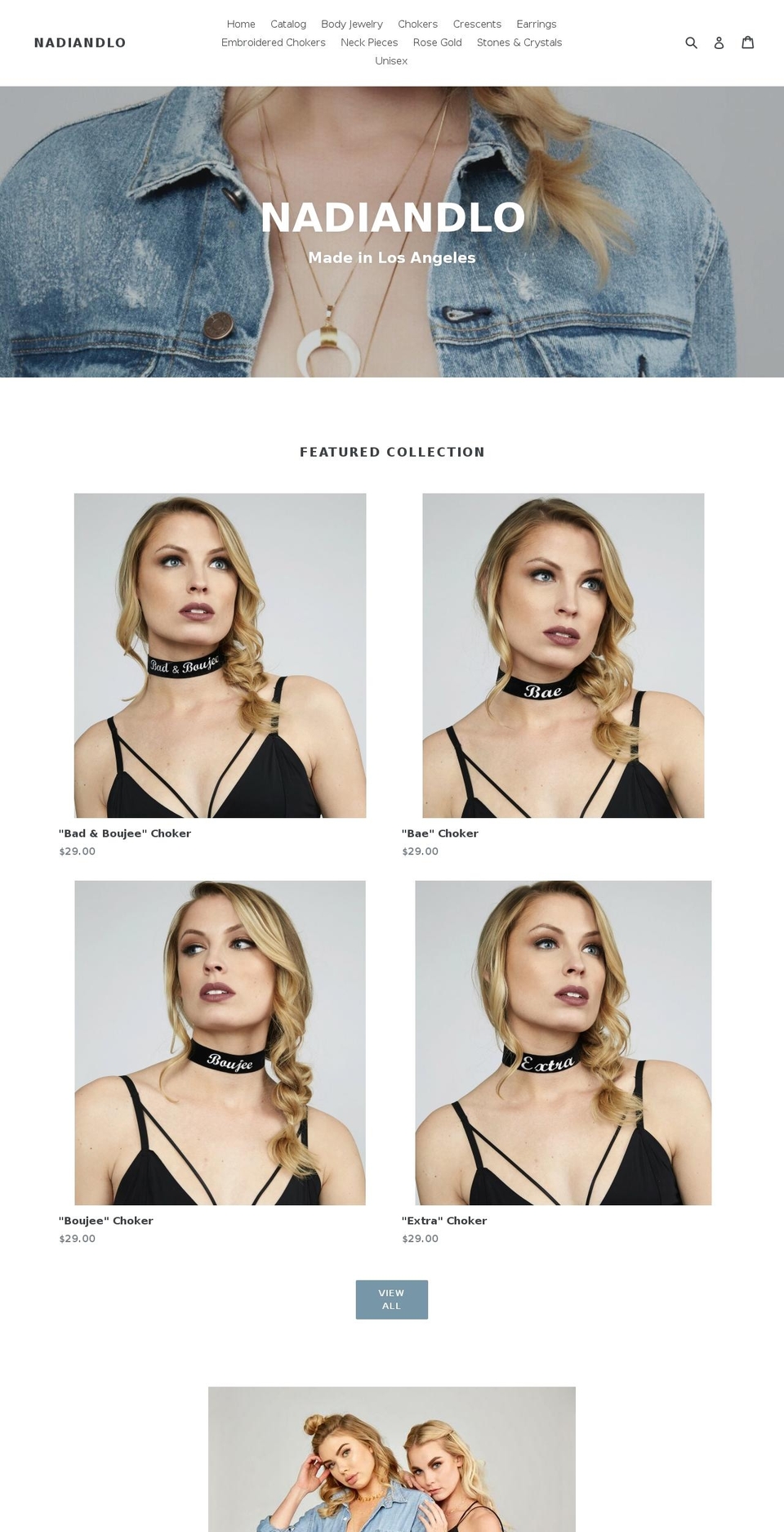 nadiandlo.com shopify website screenshot