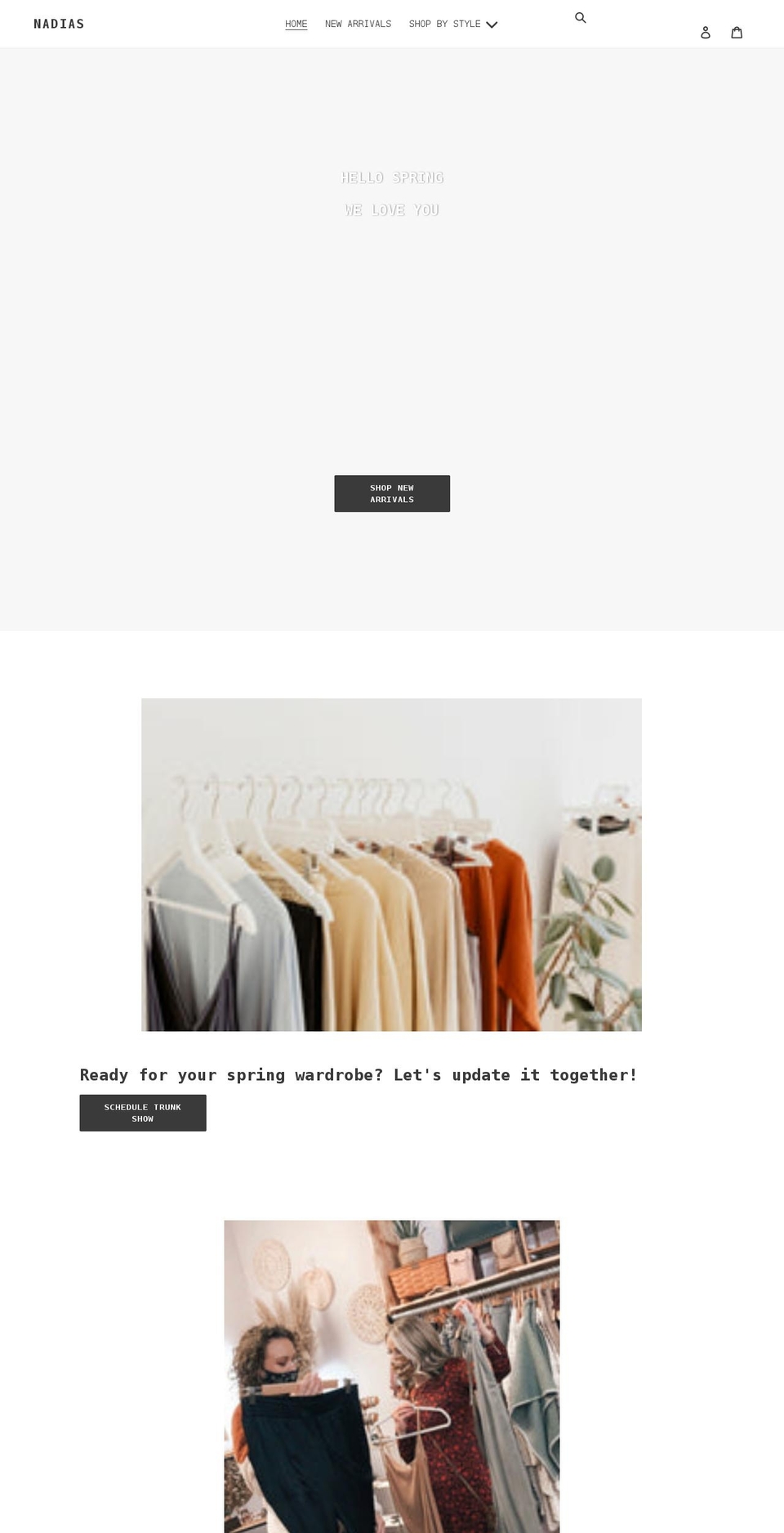 nadias.shop shopify website screenshot