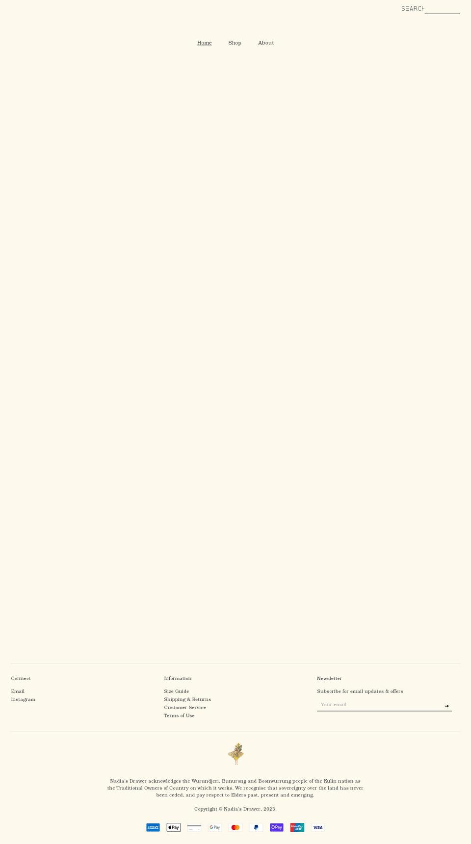 nadiasdrawer.com shopify website screenshot