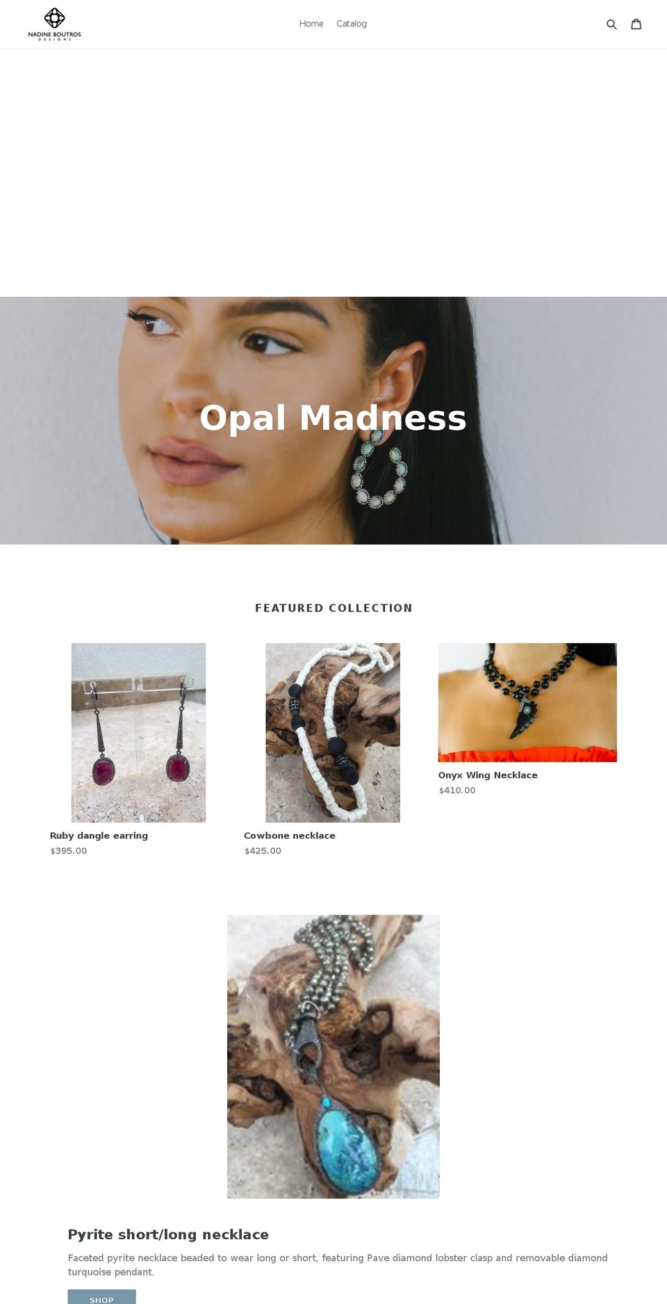 nadineboutrosdesigns.com — Shopify storefront screenshot