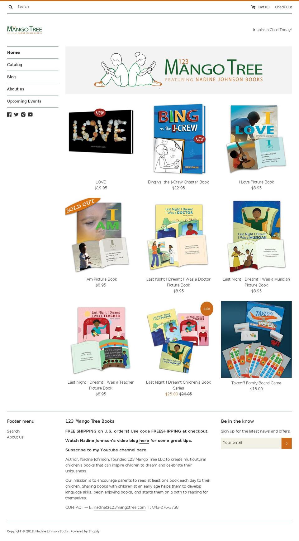 nadinejohnsonbooks.com — Shopify storefront screenshot