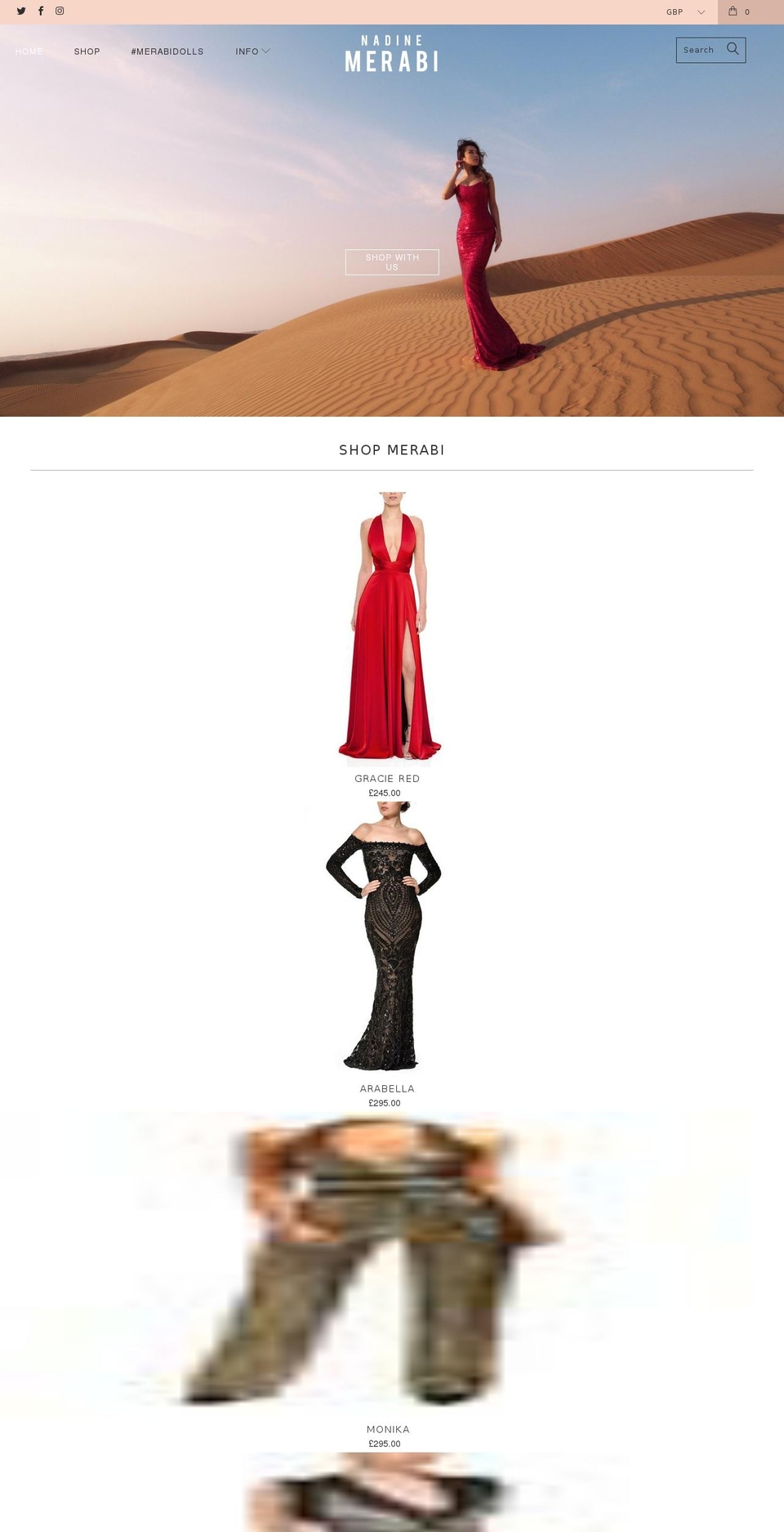 nadinemerabi.com shopify website screenshot