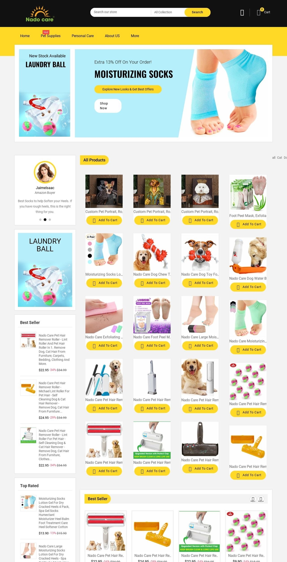 nadocare.com — Shopify storefront screenshot