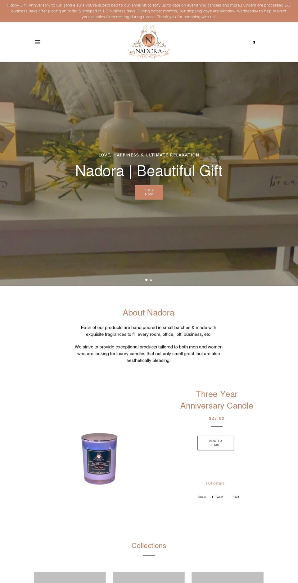 nadoraco.com shopify website screenshot