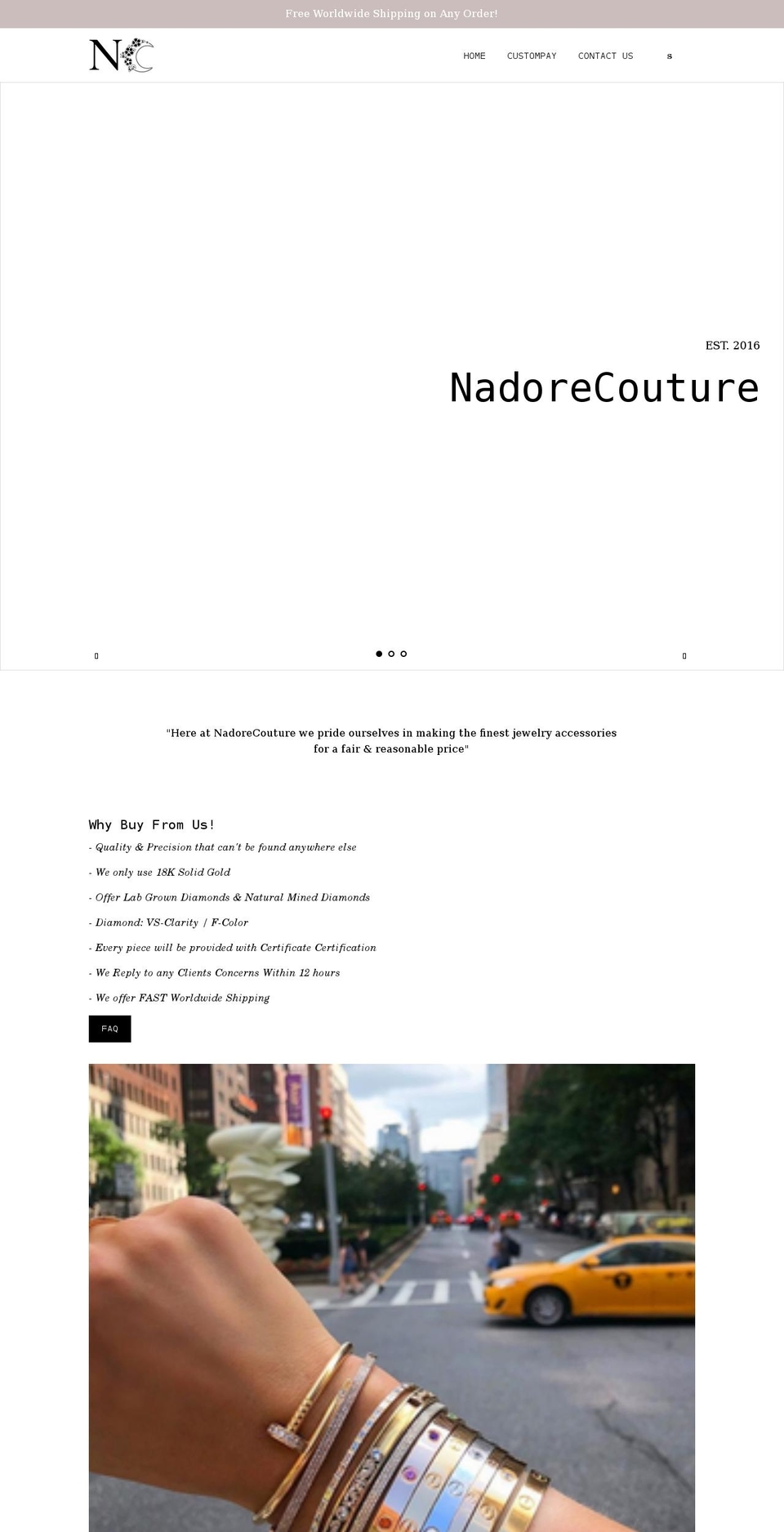 nadorecouture.com shopify website screenshot