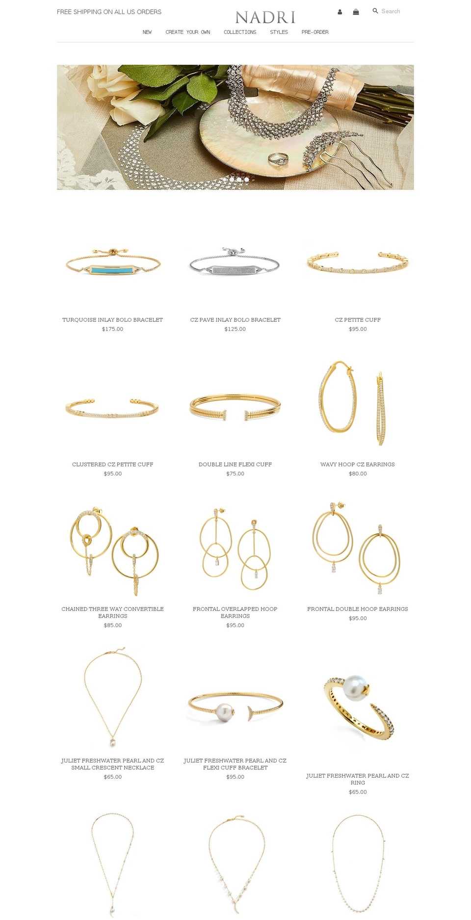 nadri-jewelry.net shopify website screenshot