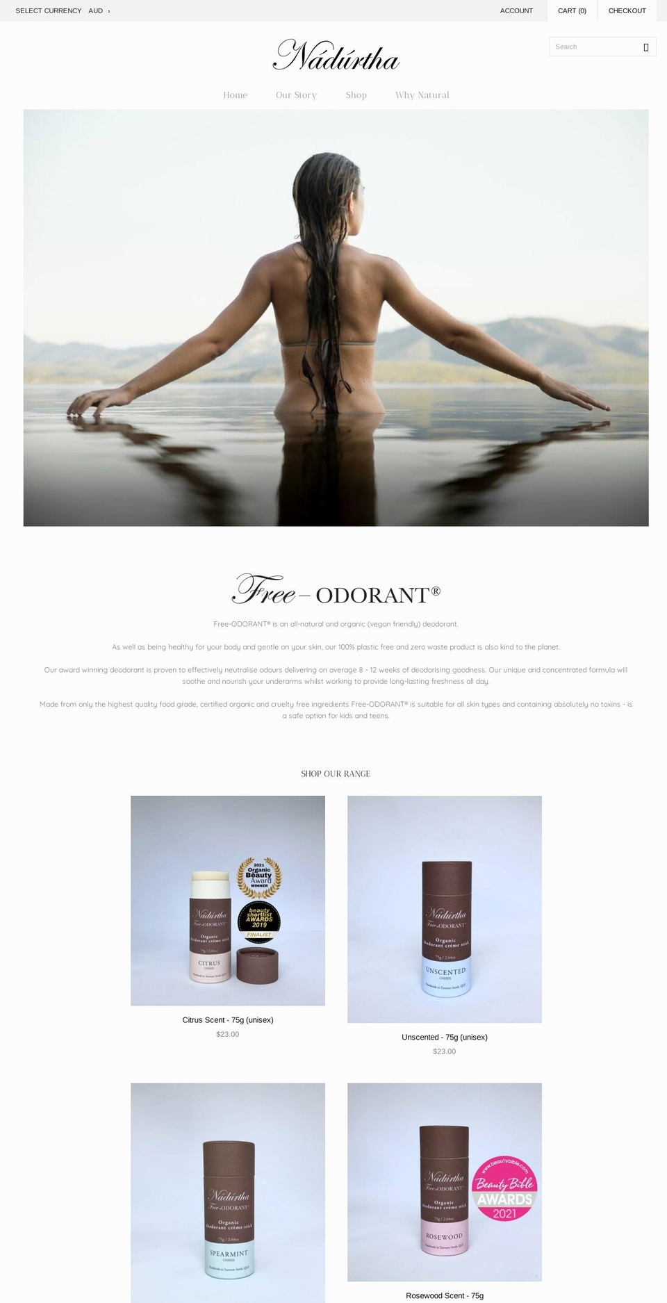 nadurtha.com.au shopify website screenshot