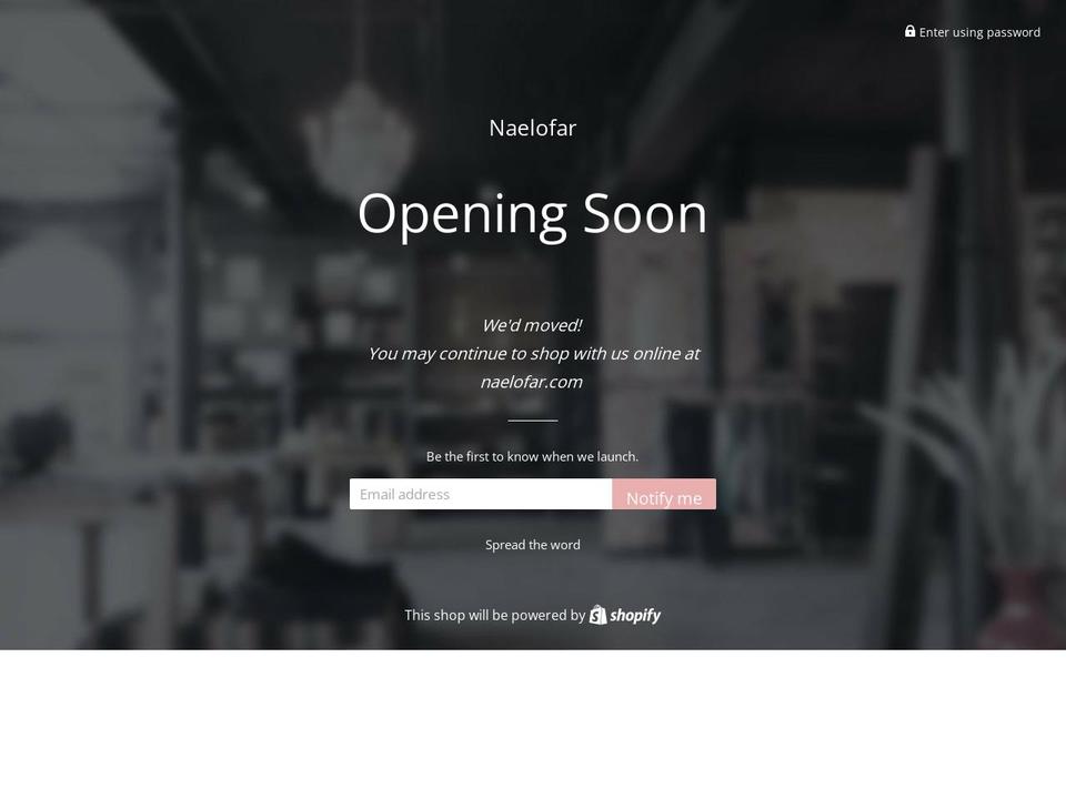 naelofar.myshopify.com shopify website screenshot