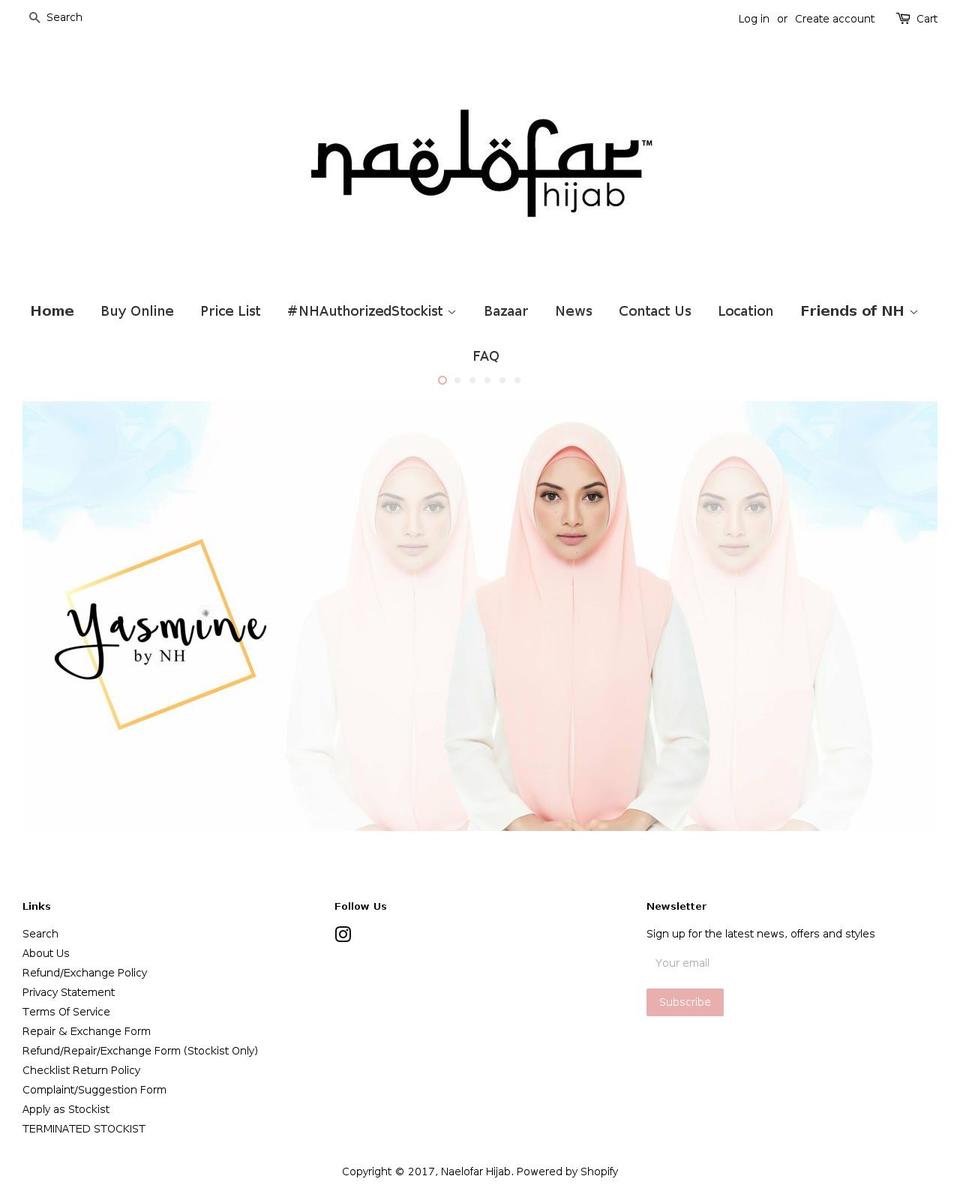 naelofarhijab.com shopify website screenshot