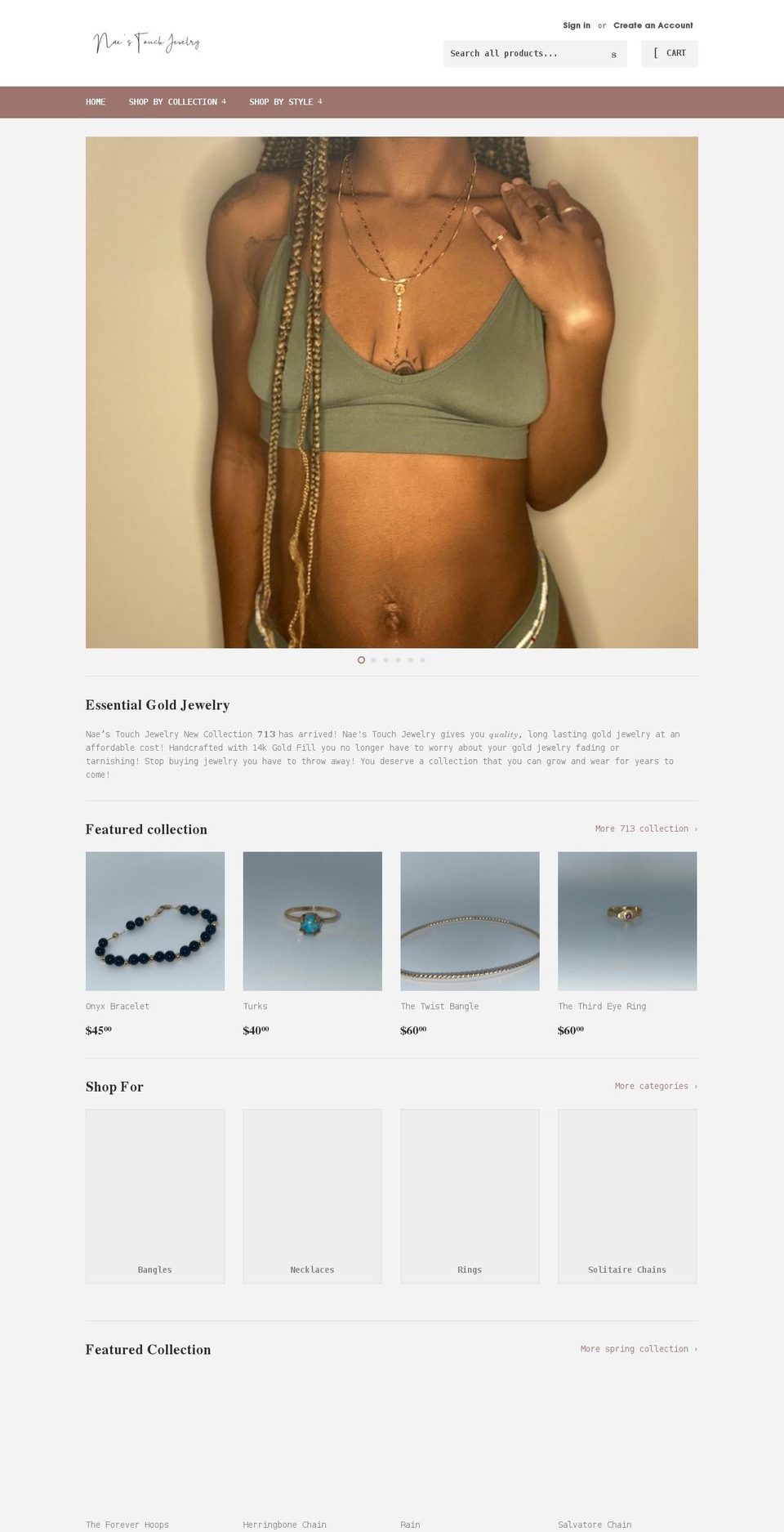 naestouchjewelry.com shopify website screenshot