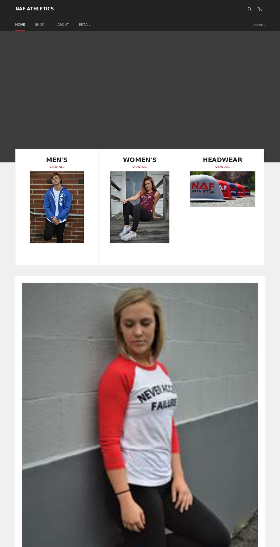 nafathletics.com — Shopify storefront screenshot