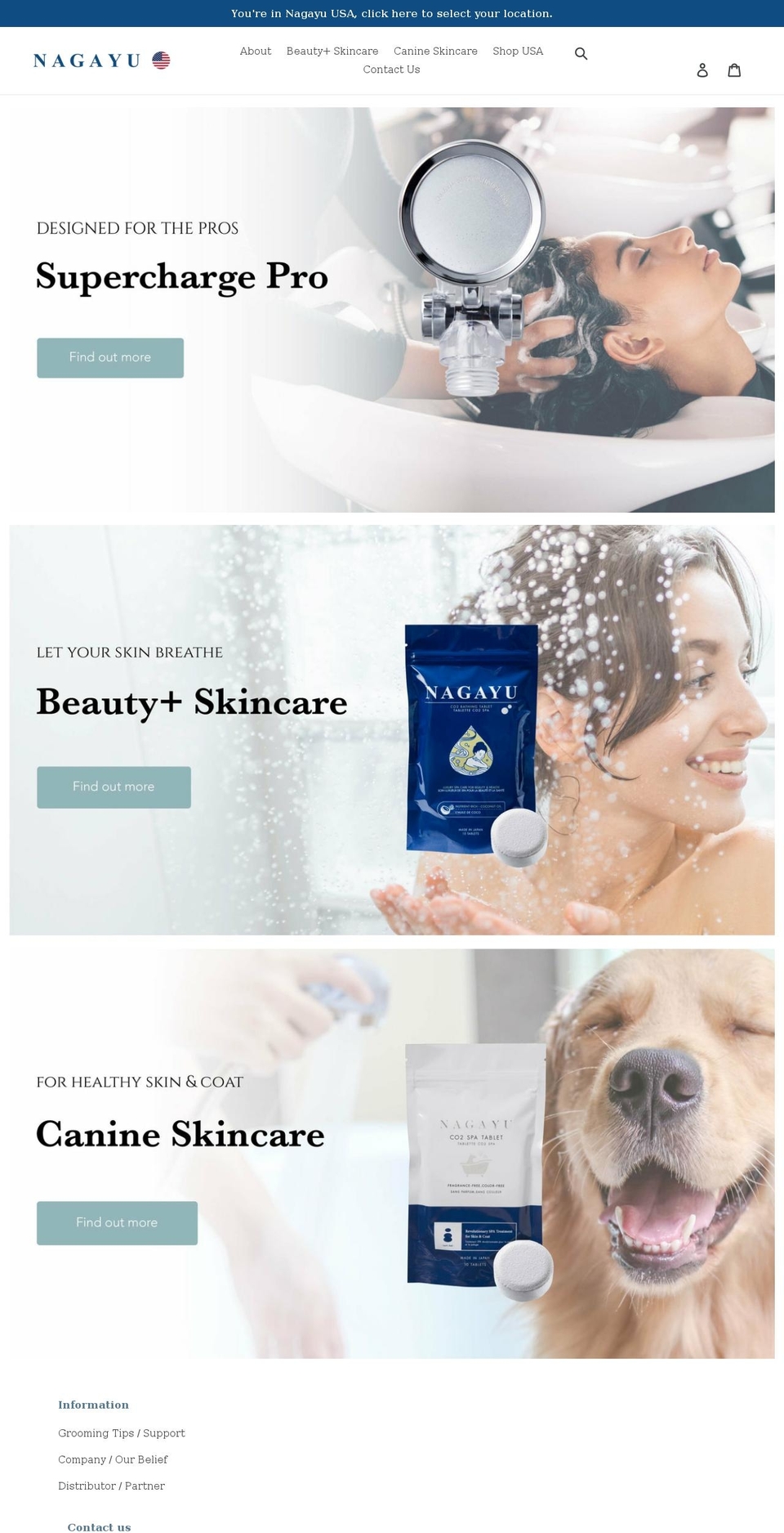 nagayu.com shopify website screenshot