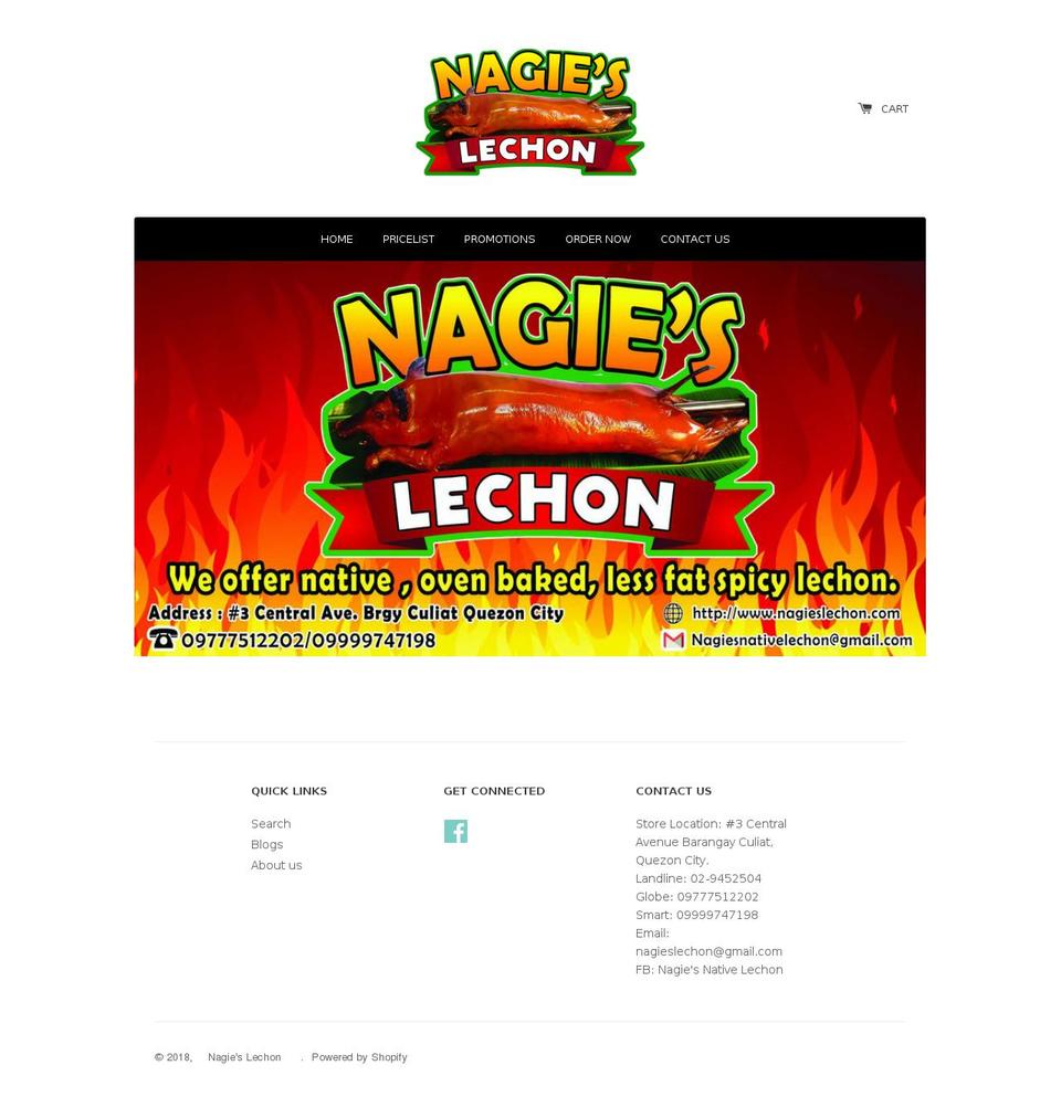 nagieslechon.com shopify website screenshot