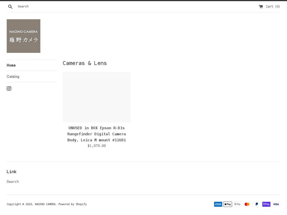 naginocamera.com shopify website screenshot