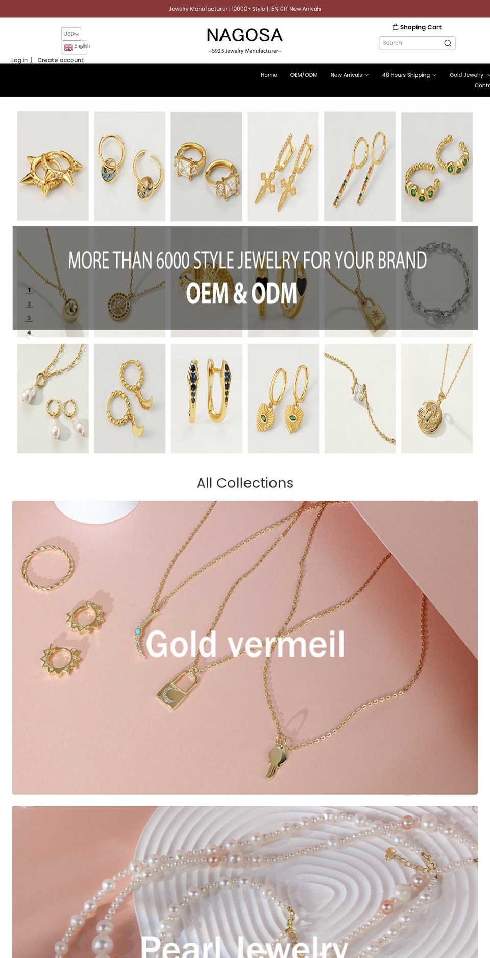 nagosajewelry.com shopify website screenshot