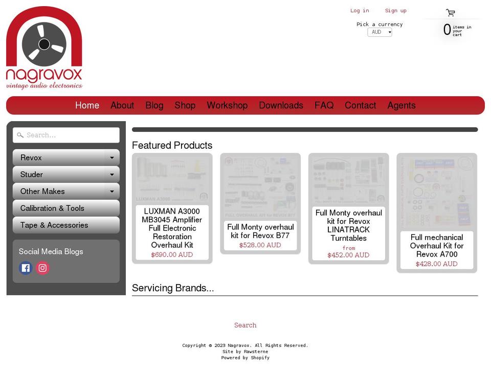 nagravox.com — Shopify storefront screenshot