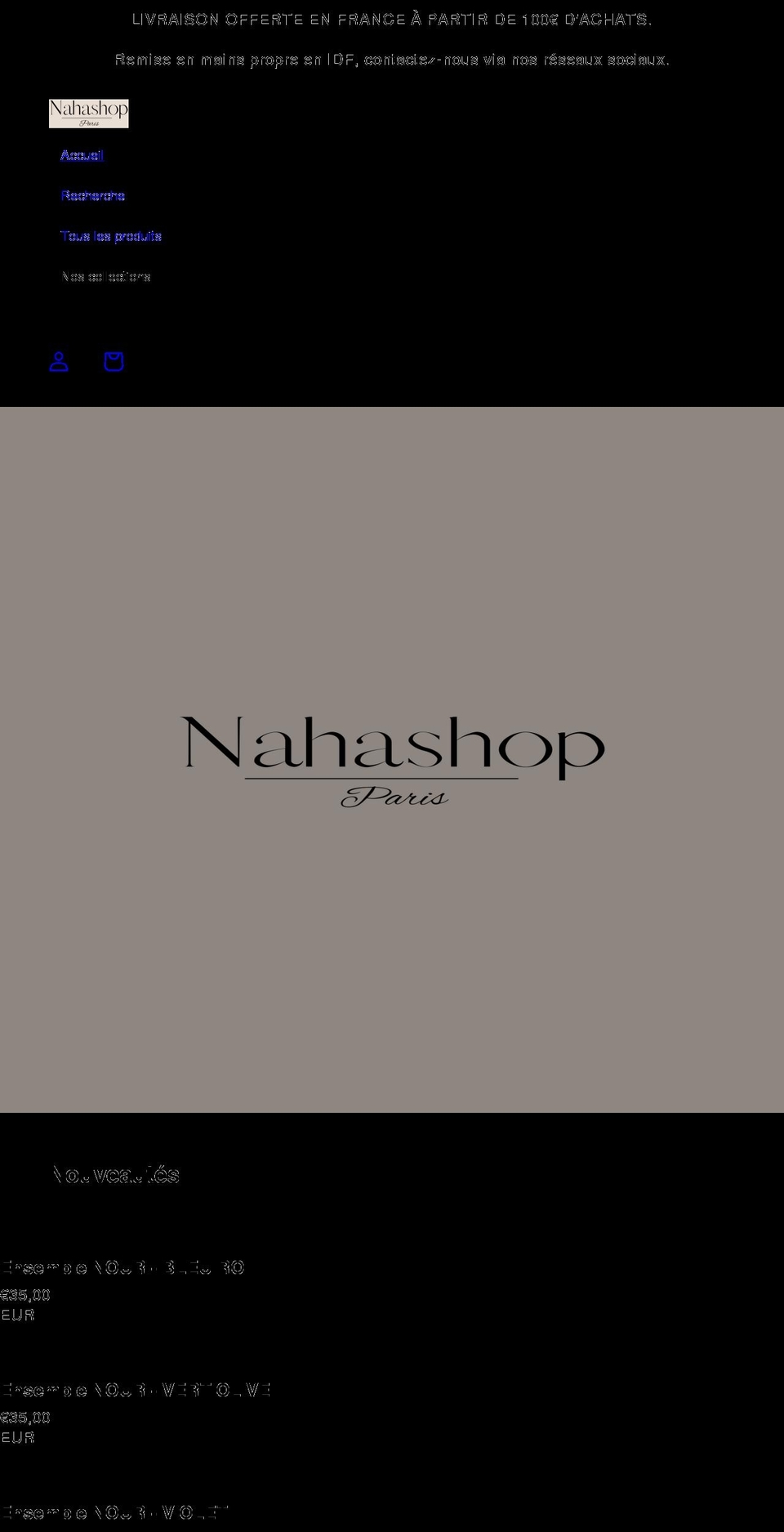 nahashop.com shopify website screenshot