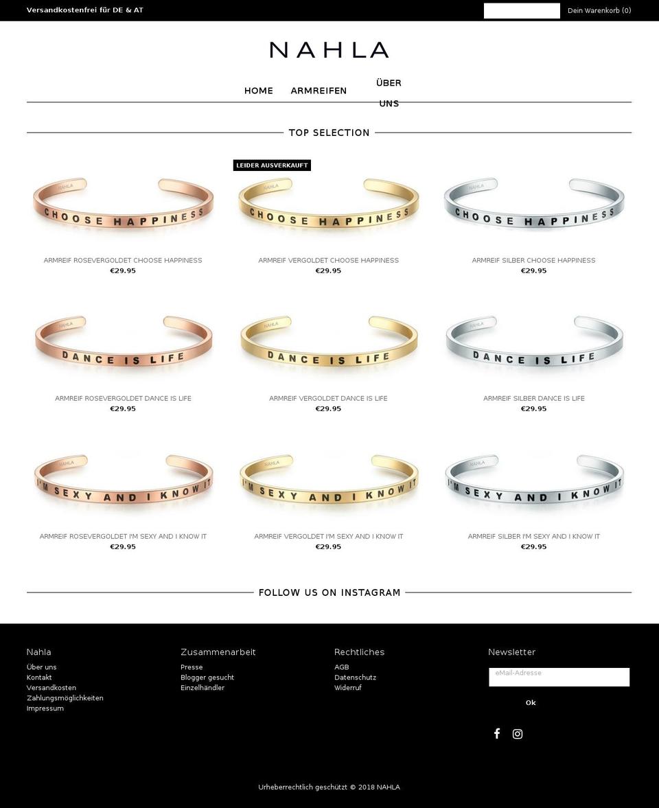 nahla-jewels.de shopify website screenshot