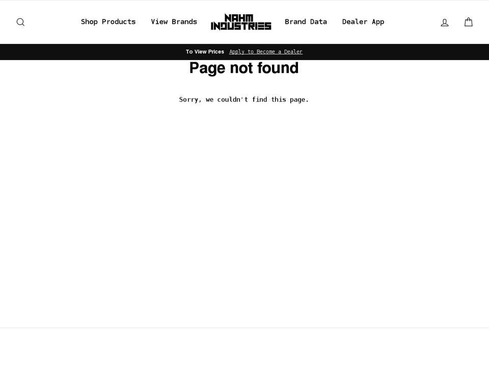 nahmindustries.com shopify website screenshot