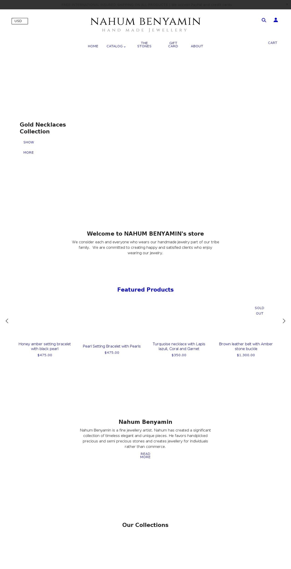 nahum-benyamin.com shopify website screenshot