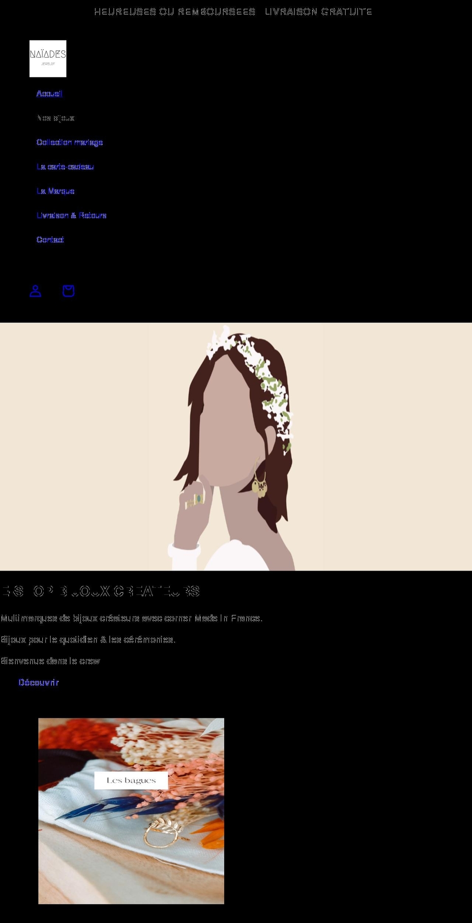 naiades-jewelry.com shopify website screenshot