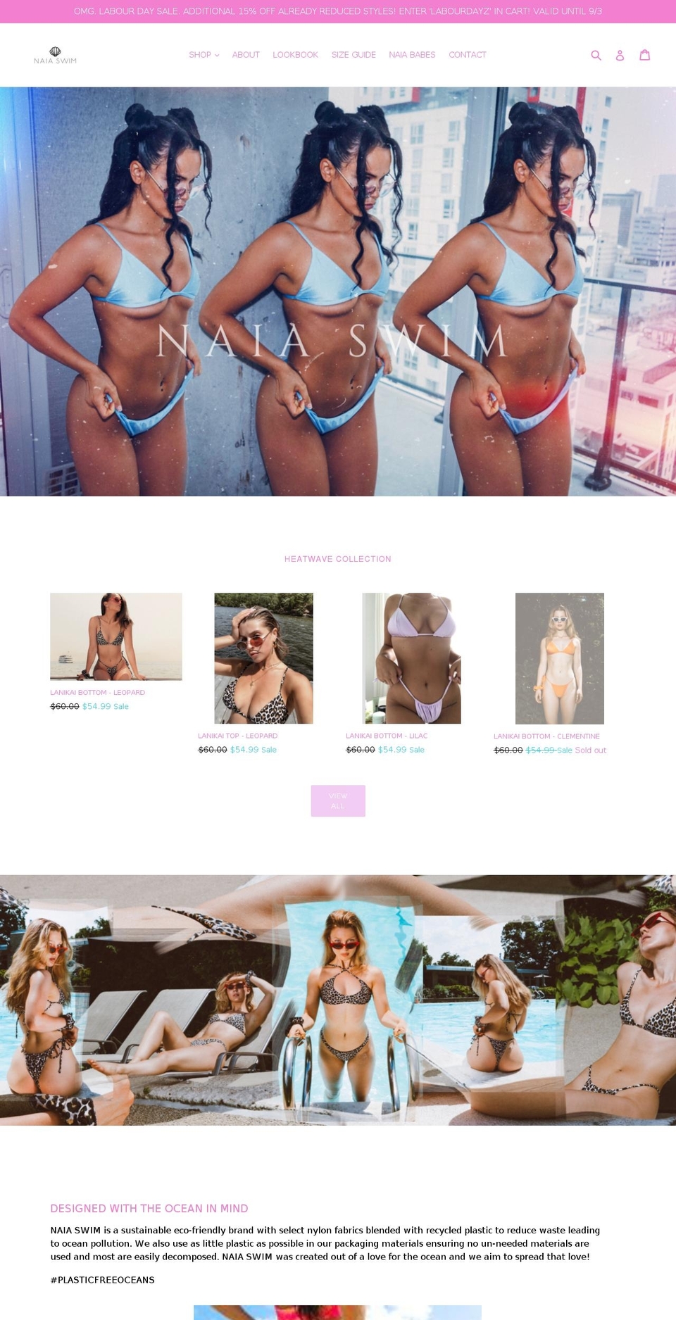 naiaswimwear.com shopify website screenshot