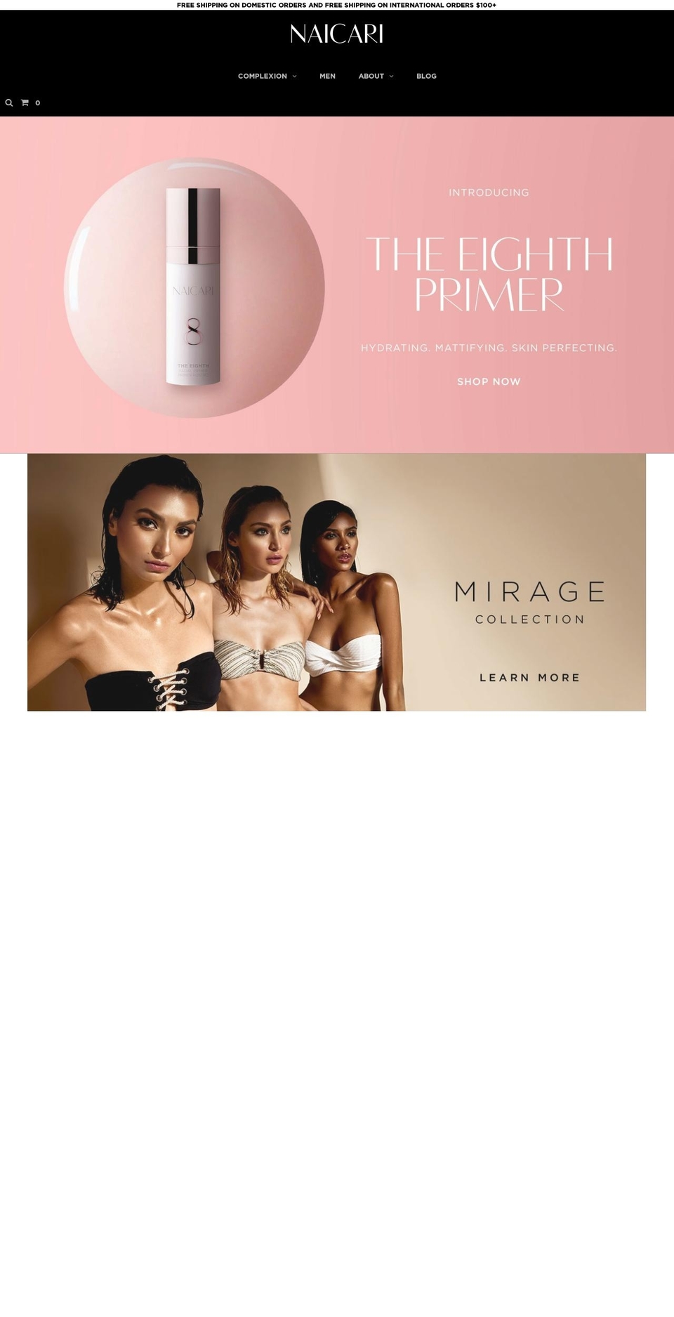 Cosmetics Shopify theme site example naicaribeauty.com