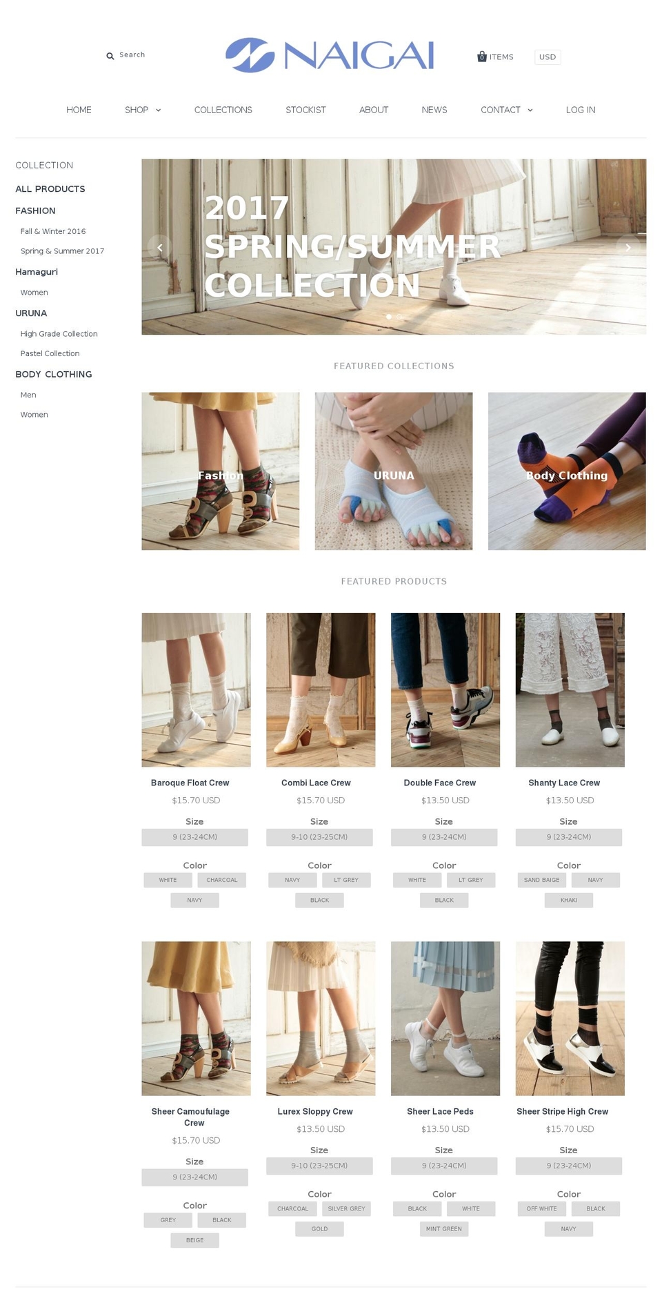 naigaiusa.com shopify website screenshot