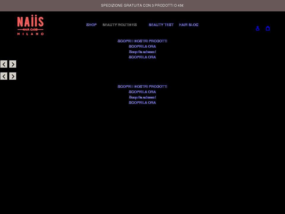 naiis.it shopify website screenshot