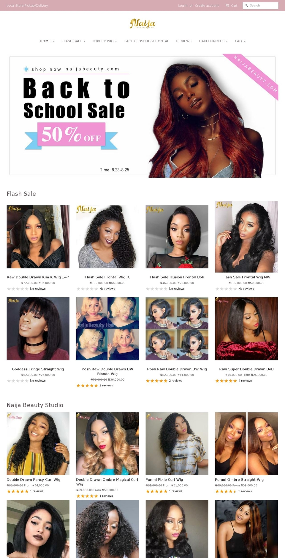 First Shopify theme site example naijabeauty.com